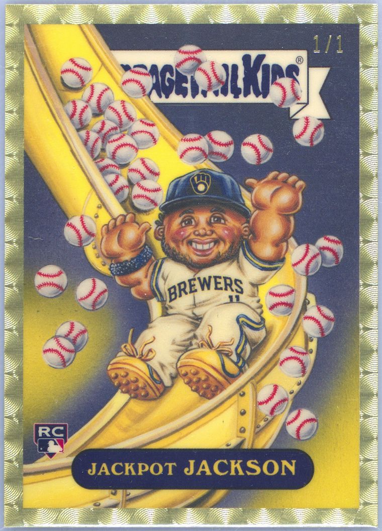 2024 BOWMAN CHROME BOWMAN GARBAGE PAIL KIDS #BGP8 JACKPOT JACKSON — BOWMAN GPK-SUPER 1/1 PSA 10