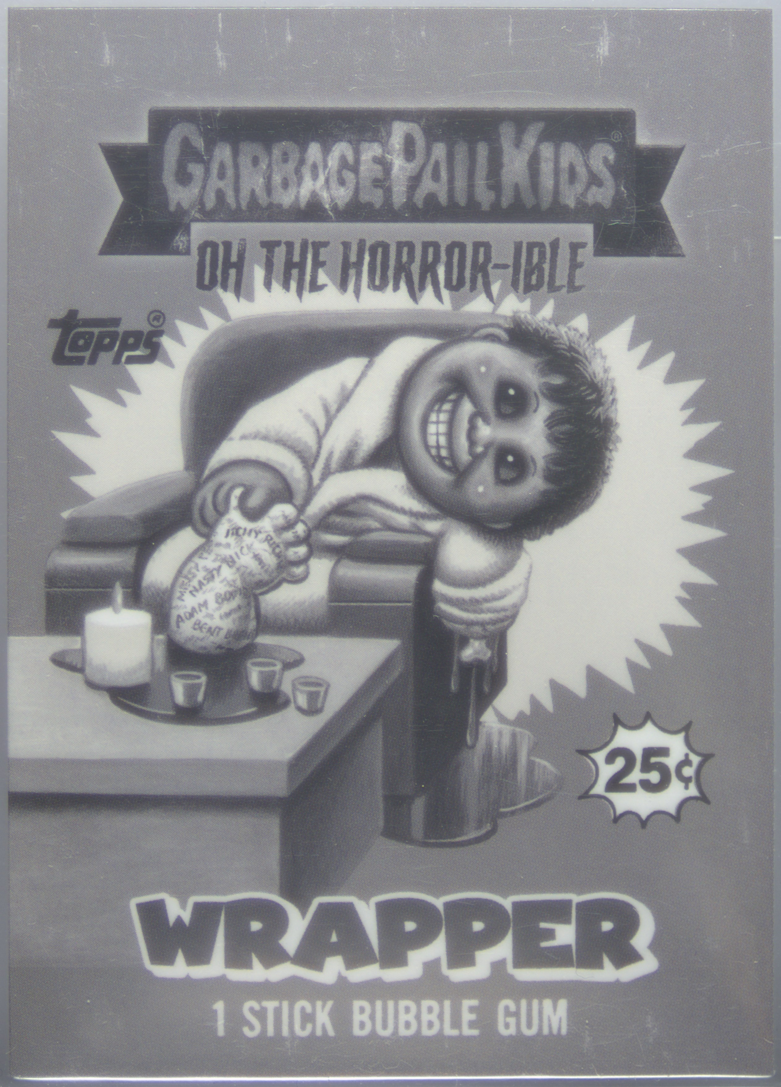 2018 Topps Garbage Pail Kids Oh The Horror-Ible Black & White #14 Wrapper front