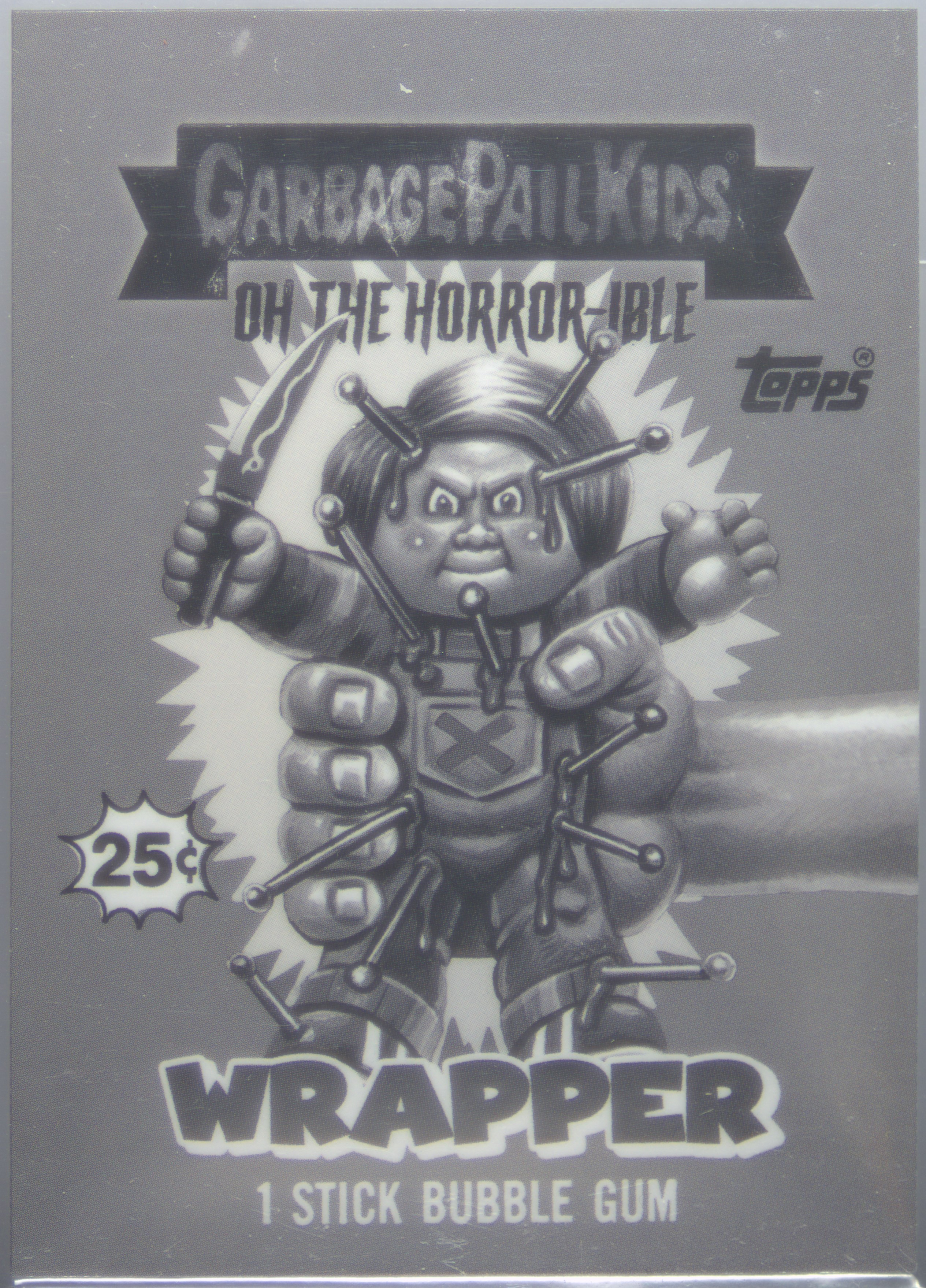 2024 Topps Garbage Pail Kids Oh The Horror-Ible Black & White #15 Wrapper front