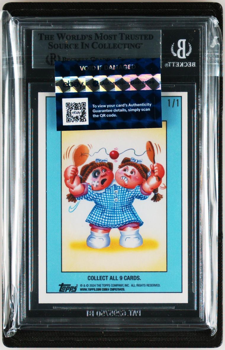 2024 Topps Garbage Pail Kids Series 1: Kids At Play Artist Autographs Foilfractor 1/1 #100 Smokin' Joe front