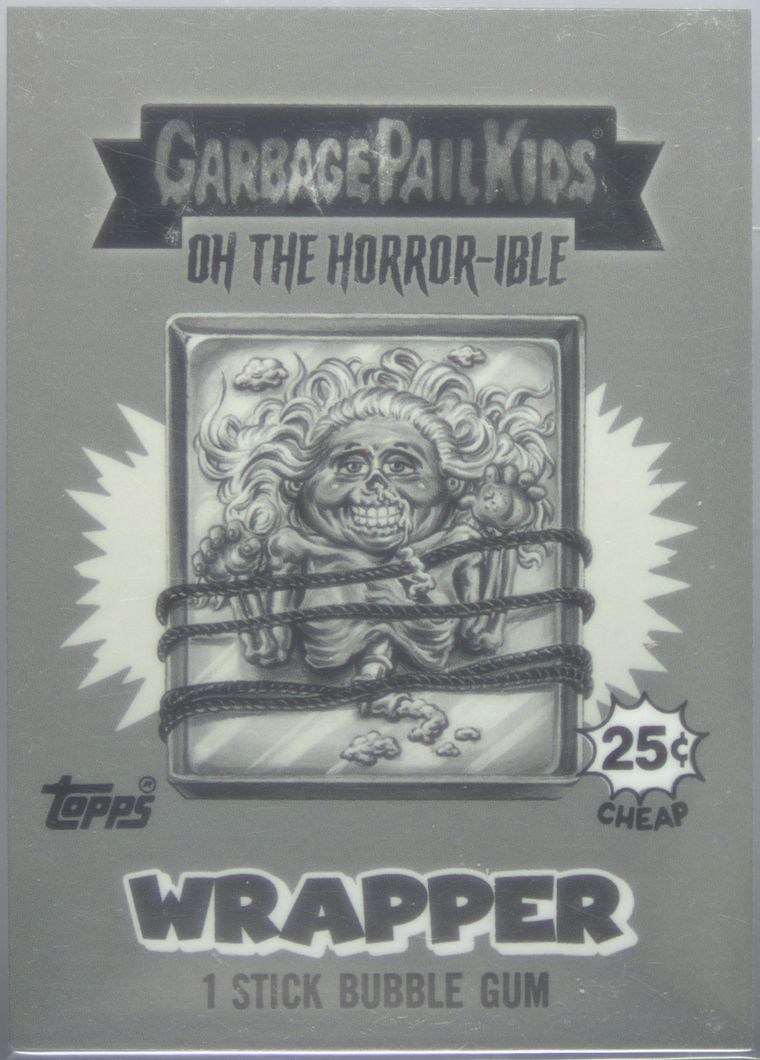 2024 Topps Garbage Pail Kids Oh The Horror-Ible Black & White #28 Wrapper front