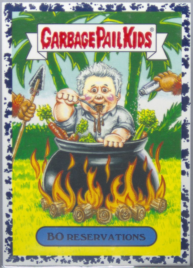 2016 Topps Garbage Pail Kids Trashy Tv Food Tv Series Sticker Bruised Black #1b Bo Reservations front
