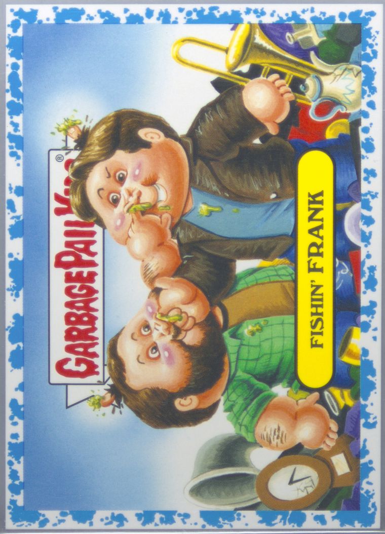 2016 Topps Garbage Pail Kids Trashy Tv Reality Tv Series Sticker Spit Blue #7a Fishin' Frank front