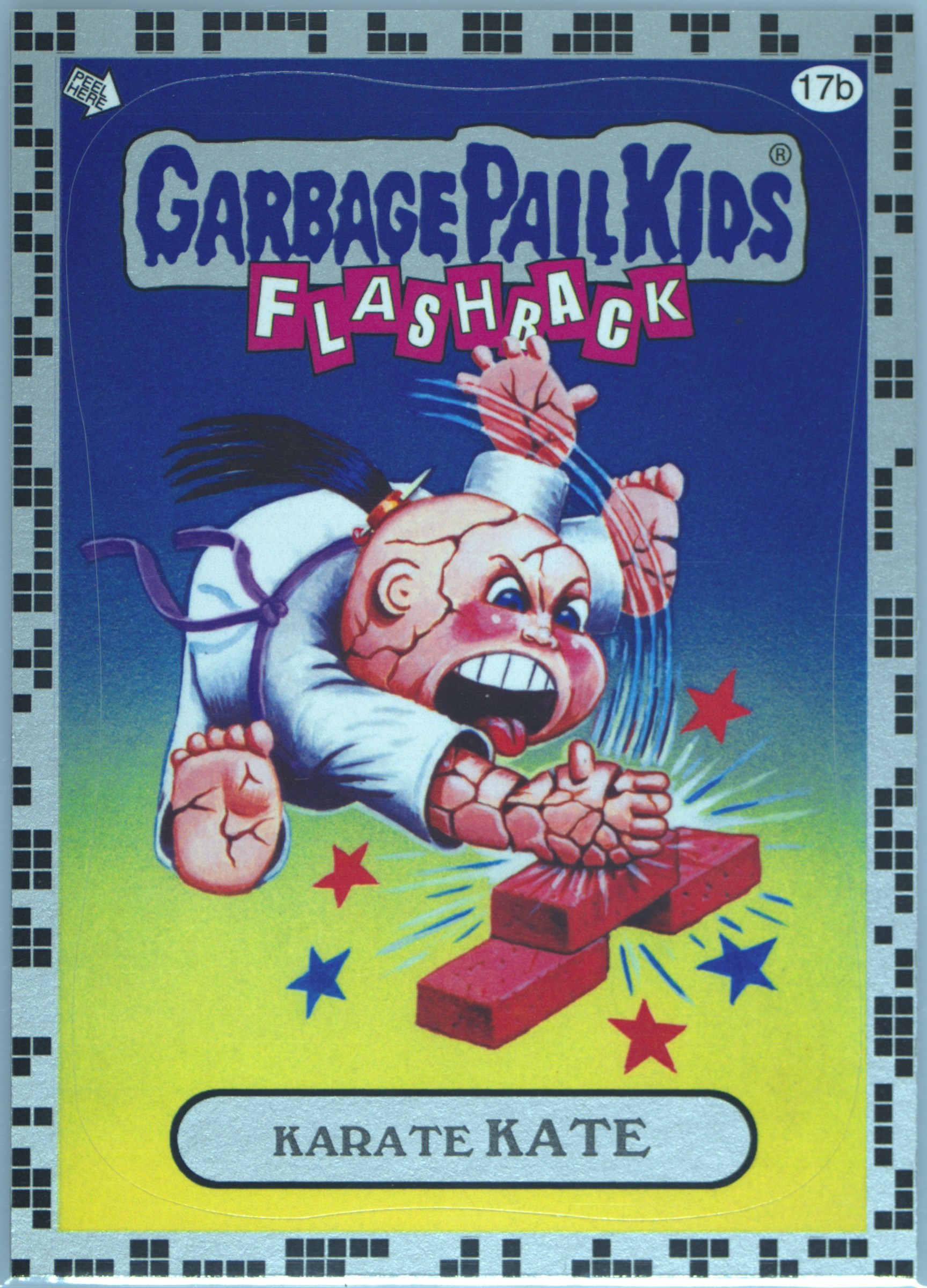 2011 Topps Garbage Pail Kids Flashback Series 2-Stickers Silver #17b Karate Kate front