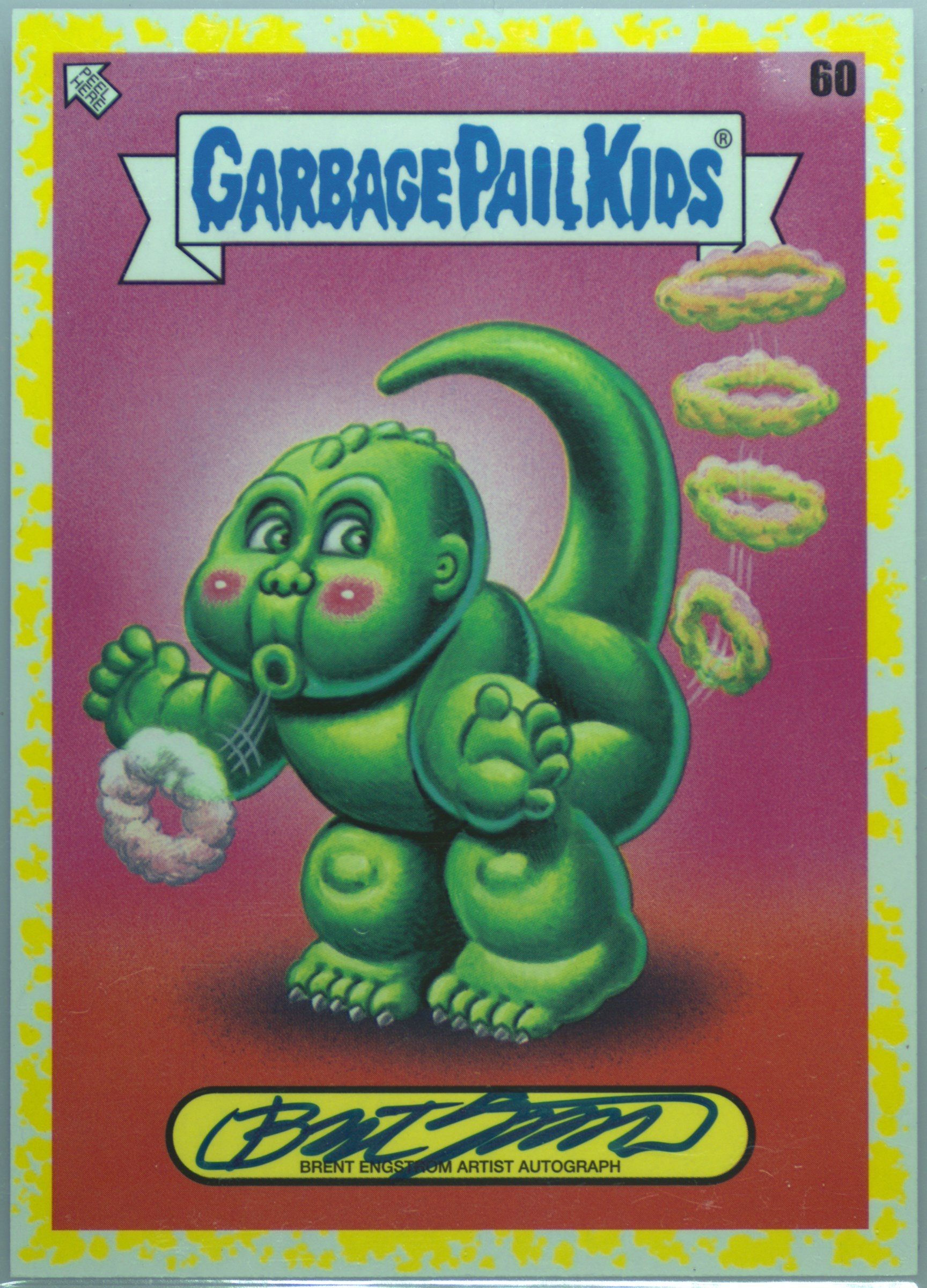 2023 Topps Garbage Pail Kids Intergoolactic Mayhem Artist Autographs Fool's Gold #60 Brent Engstrom front