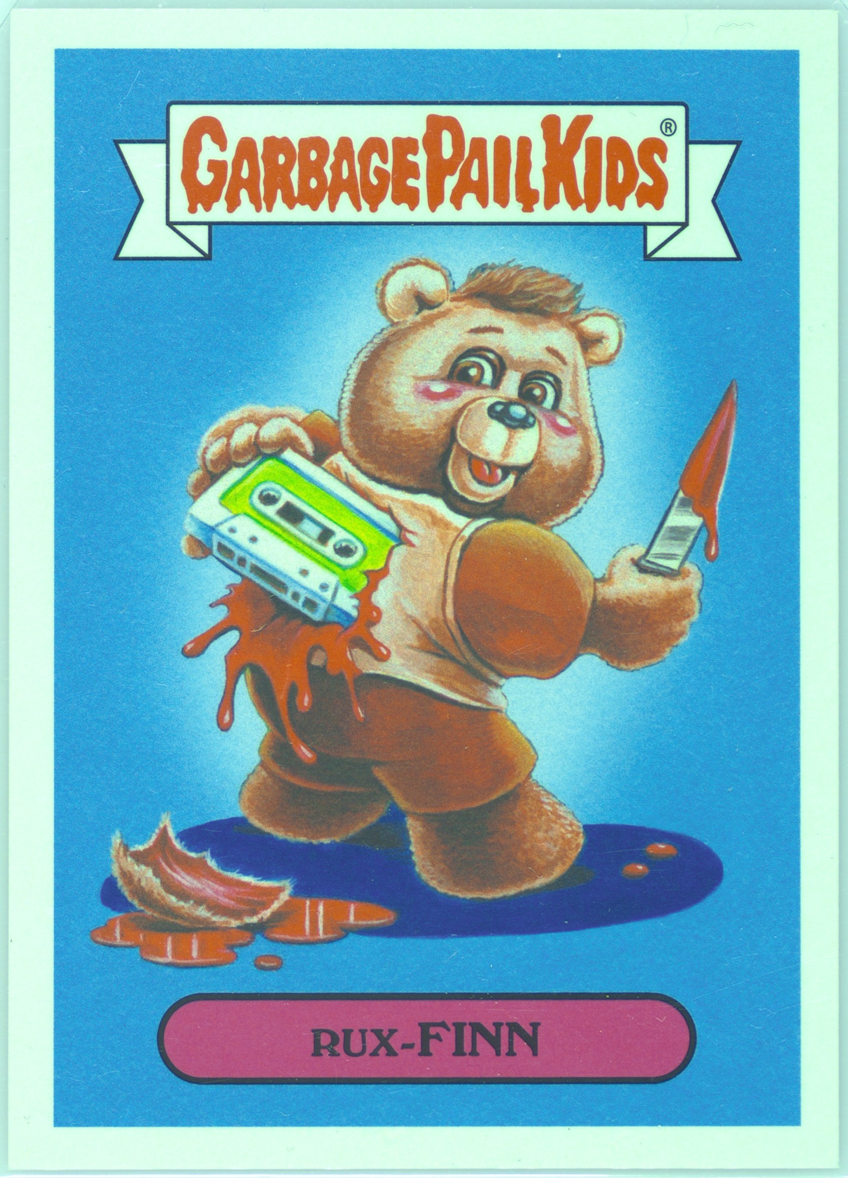 2018 Topps Garbage Pail Kids Series 1 80's Toys Stickers #5b Rux-Finn front