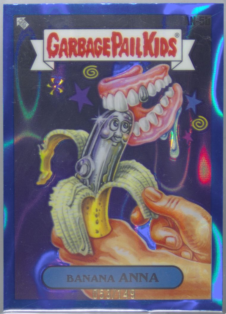2024 Topps Garbage Pail Kids Chrome Blue Lava Refractor #an5b Banana Anna front