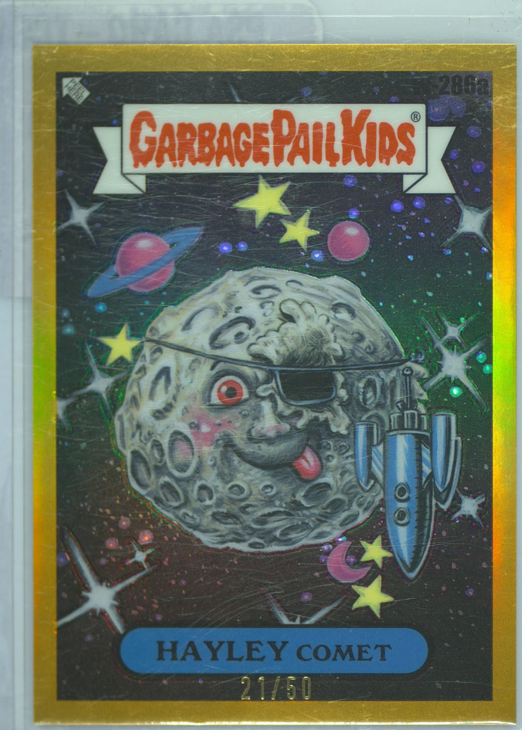 2024 Topps Chrome Garbage Pail Kids Original Series 7 Where Are They Now Gold Refractor #w286a Hayley Comet front