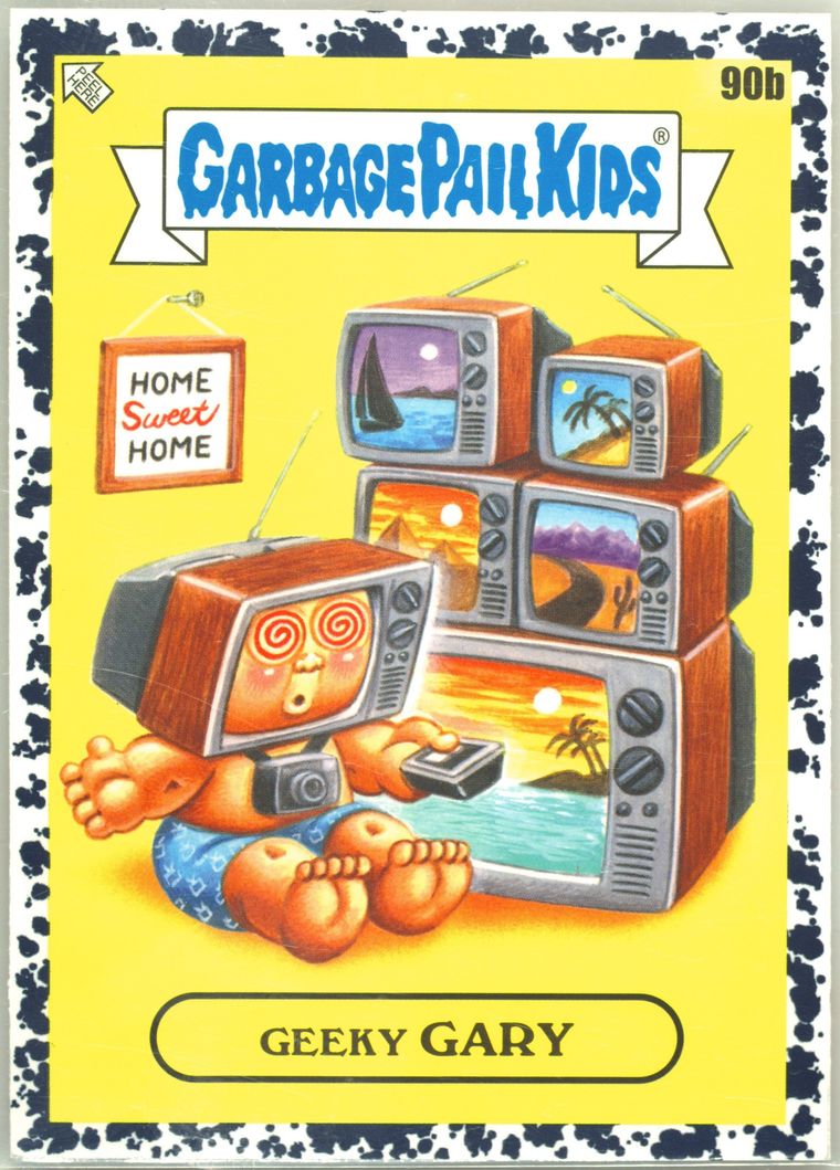 2023 Topps Garbage Pail Kids Go On Vacation Bruised Black #90b Geeky Gary front