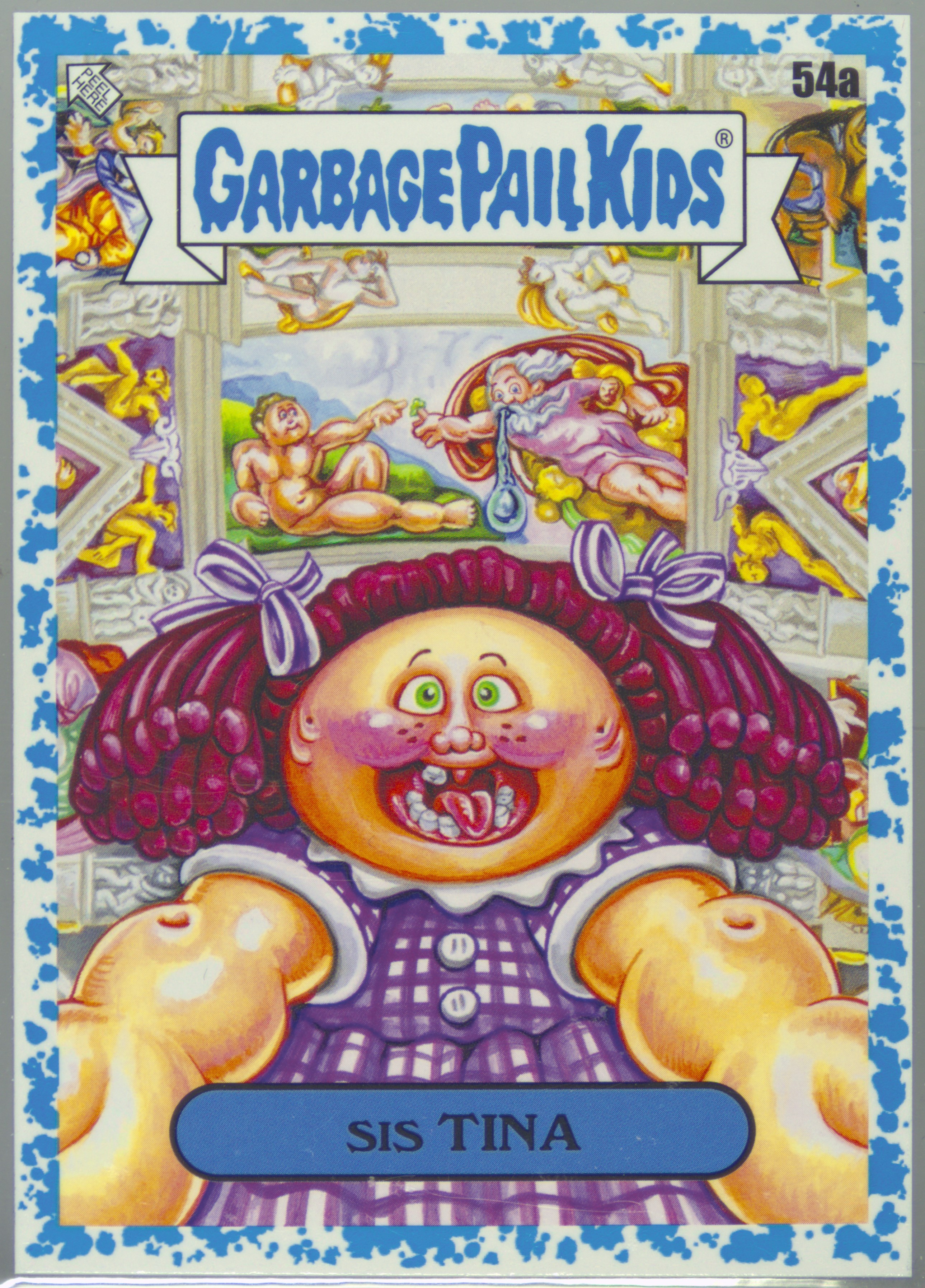 2023 Topps Garbage Pail Kids Go On Vacation Spit Blue #54a Sis Tina front