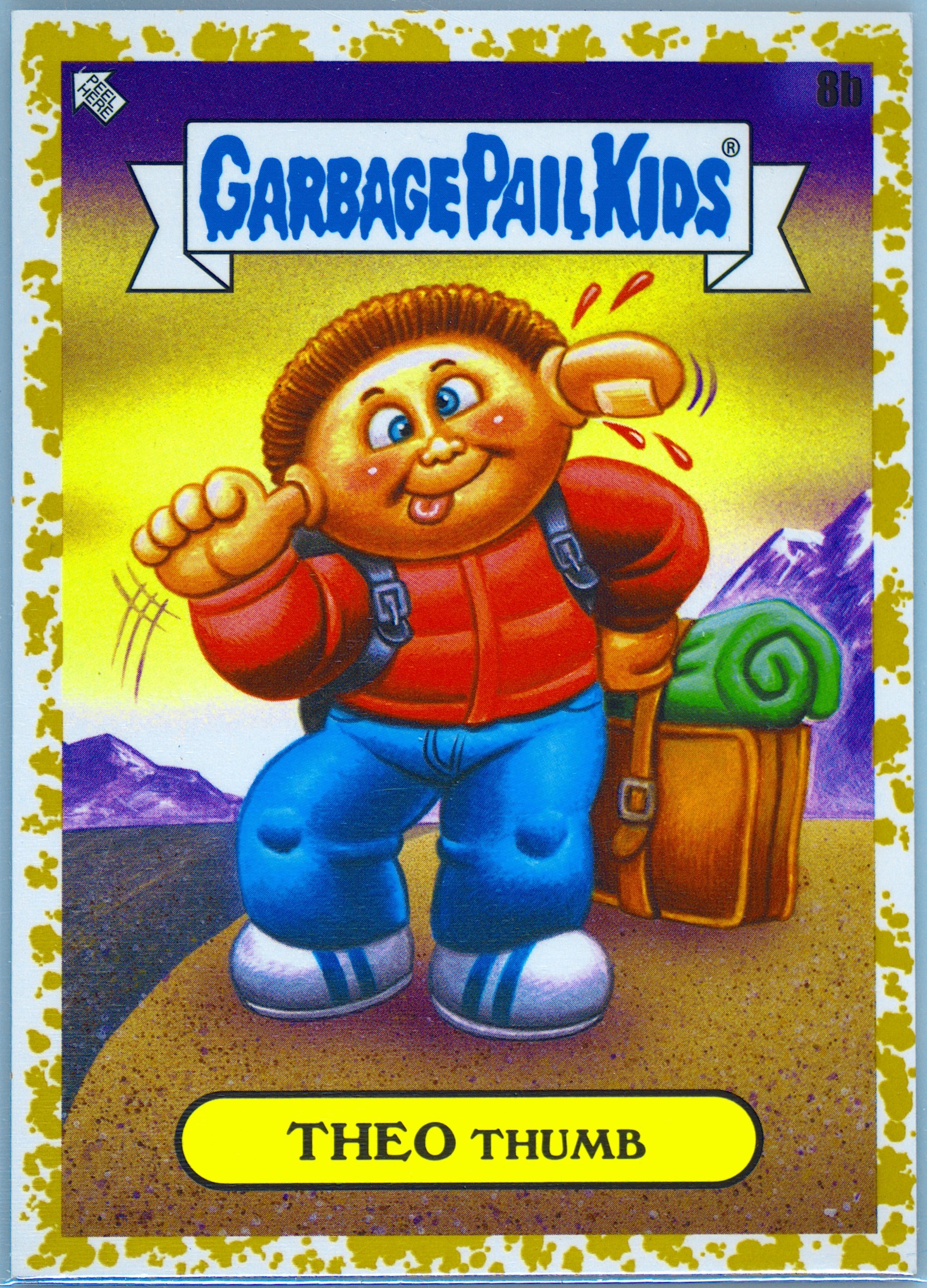 2023 Topps Garbage Pail Kids Go On Vacation Fool's Gold #8b Theo Thumb front