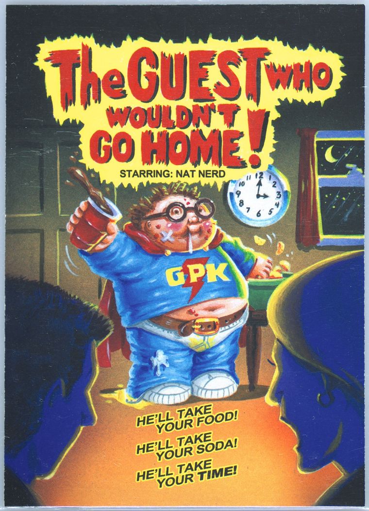 2015 Topps Garbage Pail Kids 30th Anniversary Horror Films #1 Nat Nerd front