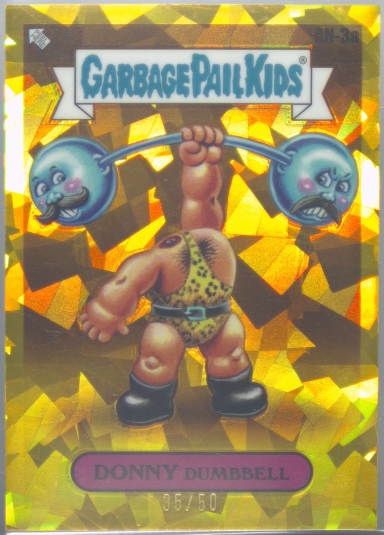 2024 Topps Chrome Garbage Pail Kids Original Series 7 Gold #AN3a Donny Dumbbell front