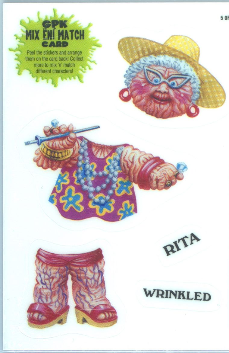 2012 Topps Garbage Pail Kids Mix "N" Match-Stickers #5 Wrinkled Rita front