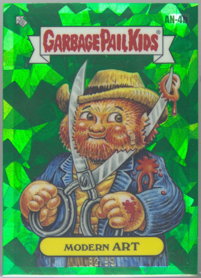 2024 Topps Garbage Pail Kids Chrome Green #an4b Modern Art front
