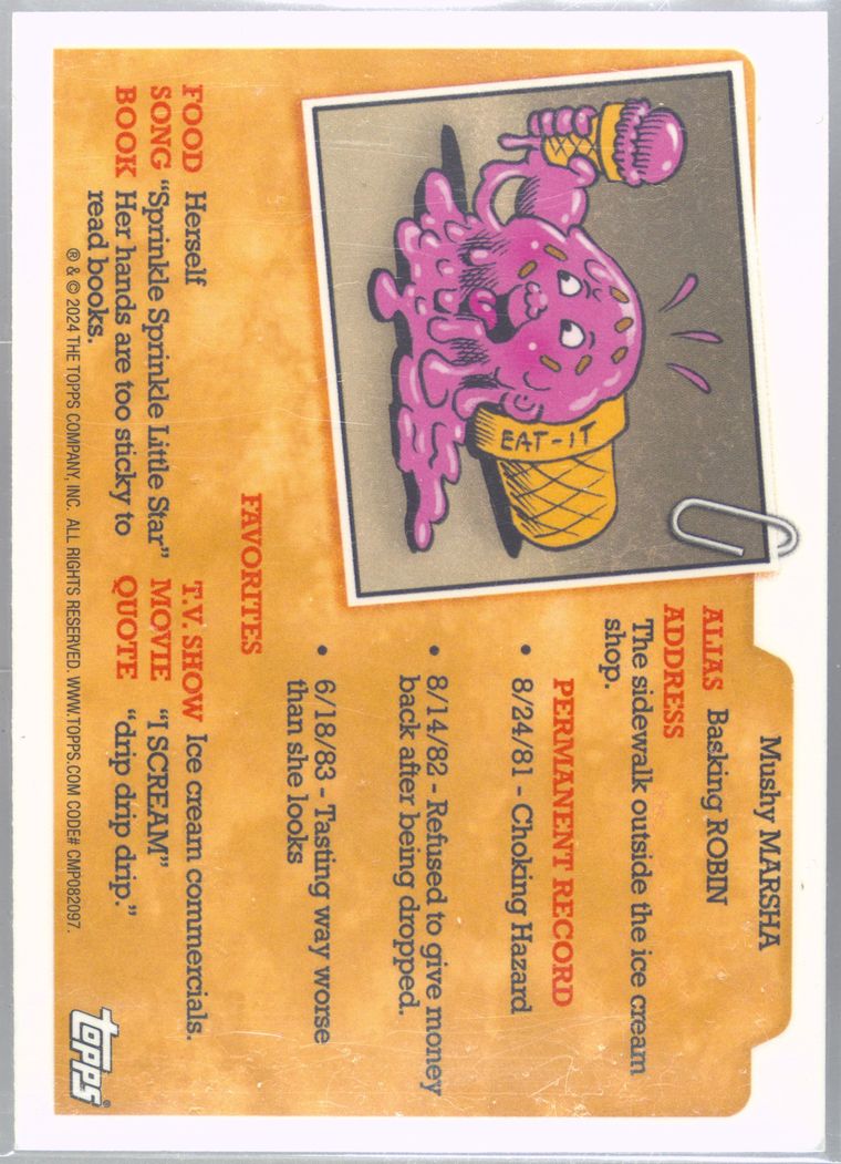2024 Topps Chrome Garbage Pail Kids Original Series 7 Drool Raywave #AN3b Strong Manny front