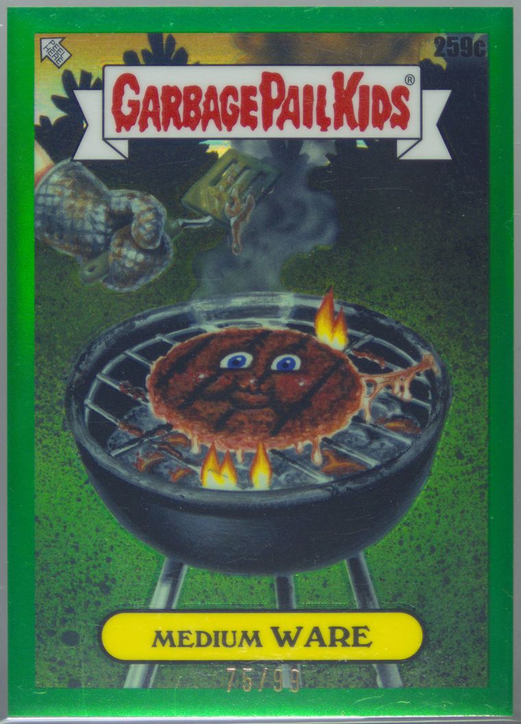 2024 Topps Garbage Pail Kids Chrome Green Refractor #259c Medium Ware front