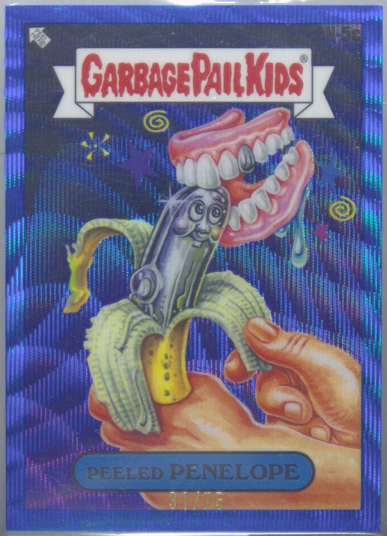 2024 Topps Garbage Pail Kids Chrome Blue Wave Refractor #an5c Peeled Penelope front