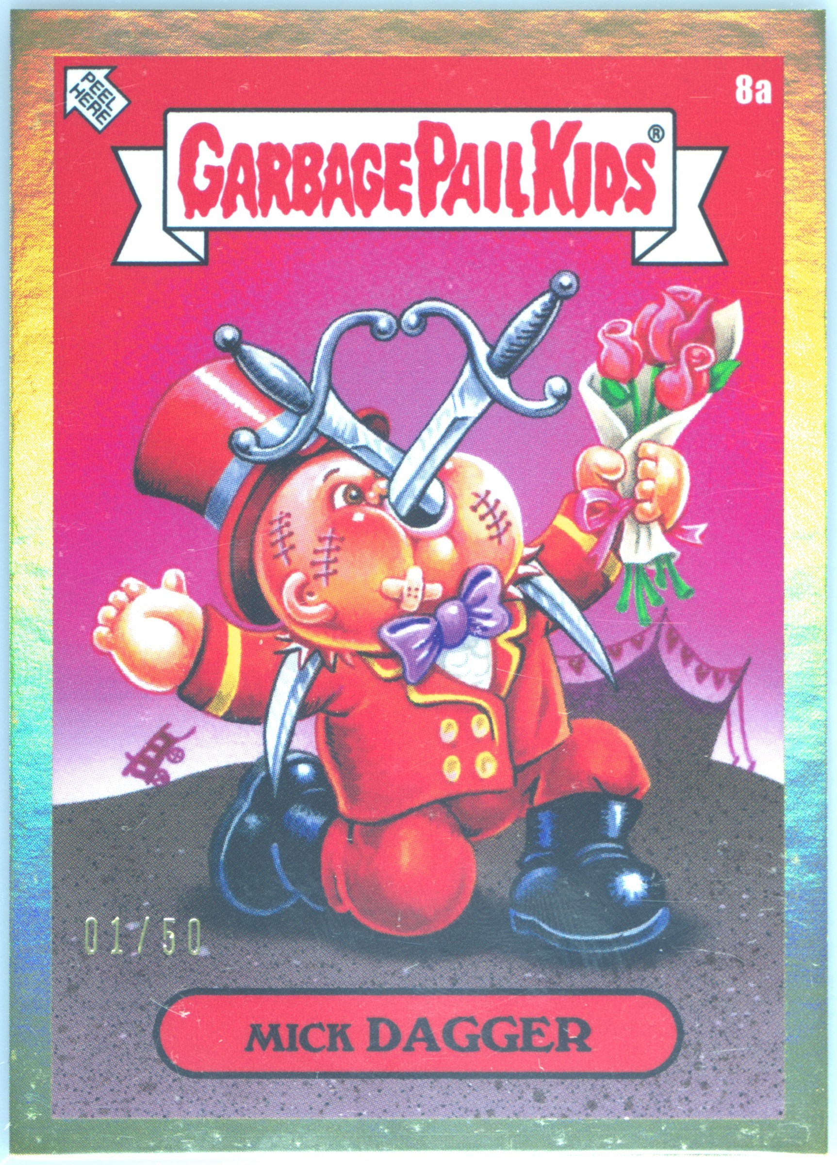 2023 Topps Garbage Pail Kids Valentine'S Day Is Canceled Gold Foil #8a Mick Dagger front