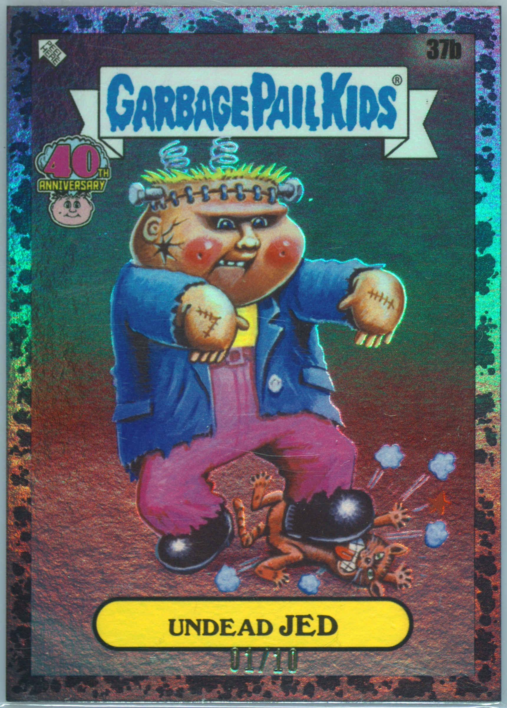 2025 Topps Worst Of Garbage Pail Kids 40th Anniversary Bruising Black #37b Undead Jed front