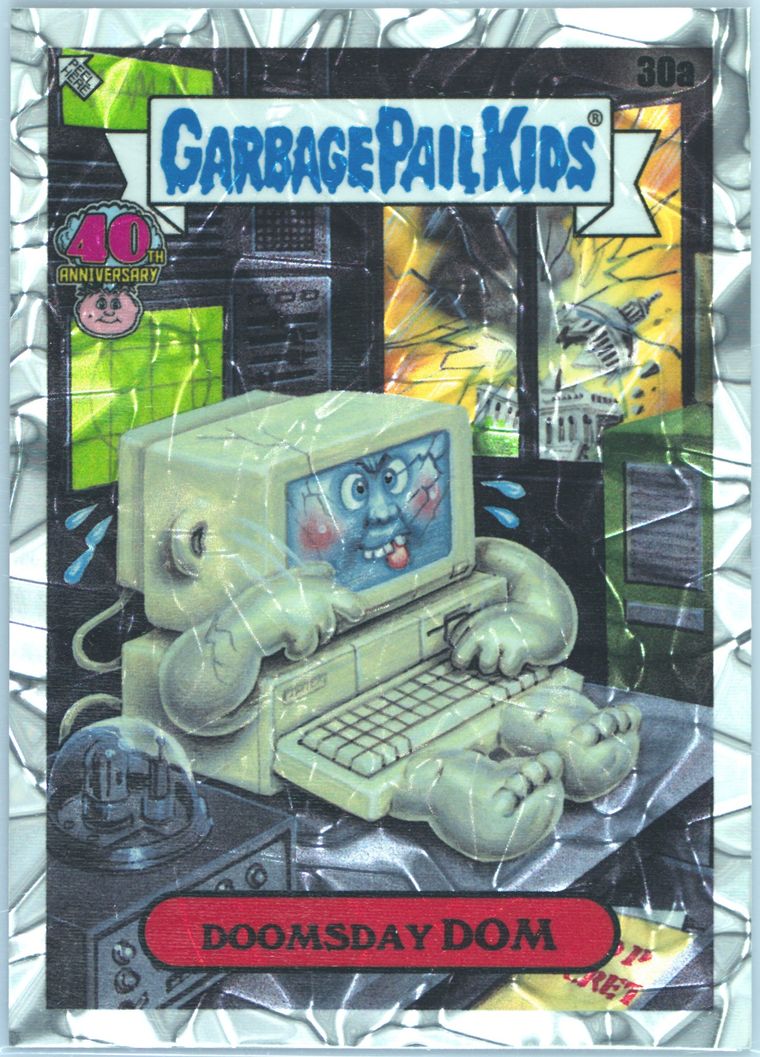 2025 Topps Worst Of Garbage Pail Kids 40th Anniversary Crumpled Garbage #30a Doomsday Dom front