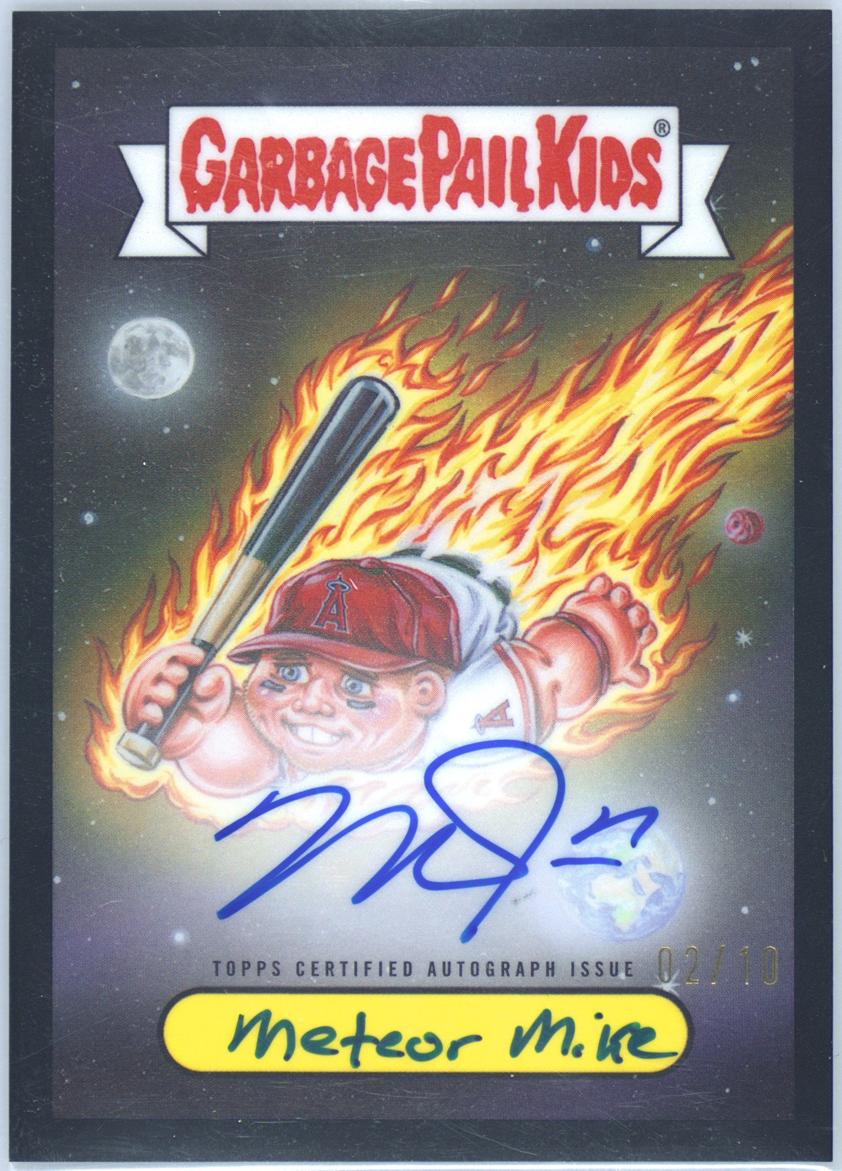 2025 Topps Bowman Chrome Bowman GPK Autographs #BGP-MT Mike Trout, Meteor Mike front