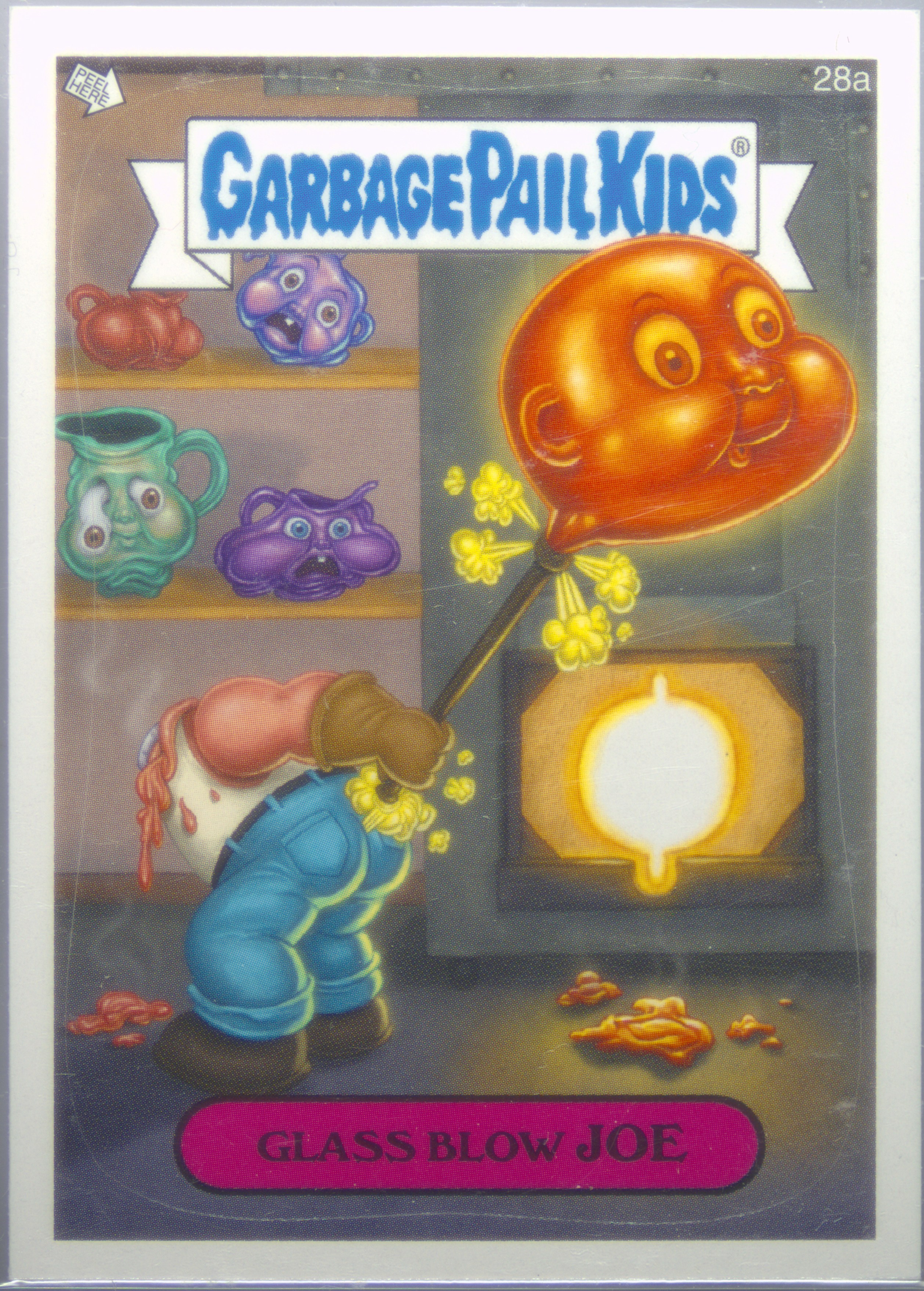 2007 Topps Garbage Pail Kids Stickers Series 7 #28a Glass Blow Joe front