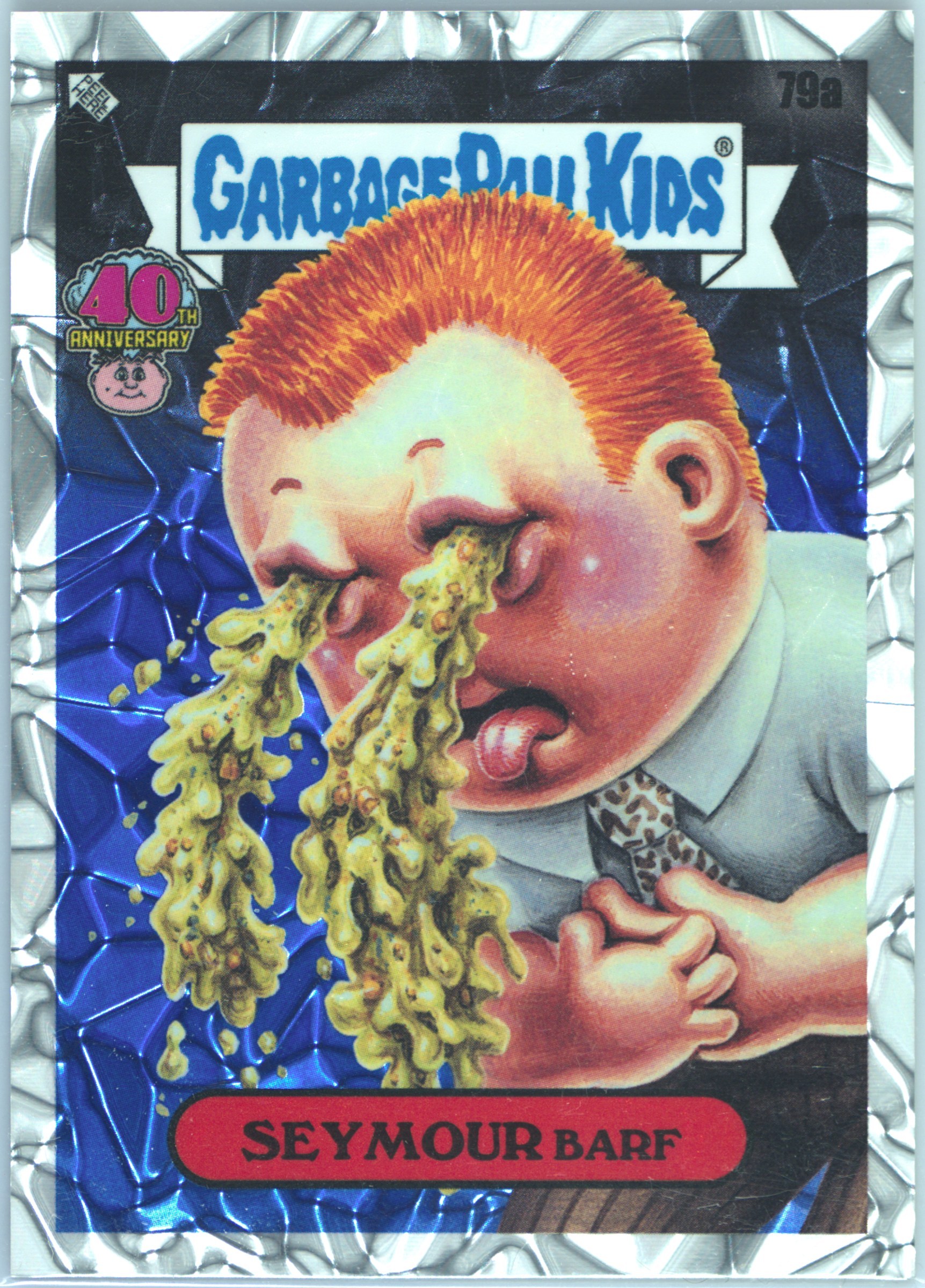 2025 Topps Worst Of Garbage Pail Kids 40th Anniversary Crumpled Garbage #79a Seymour Barf front