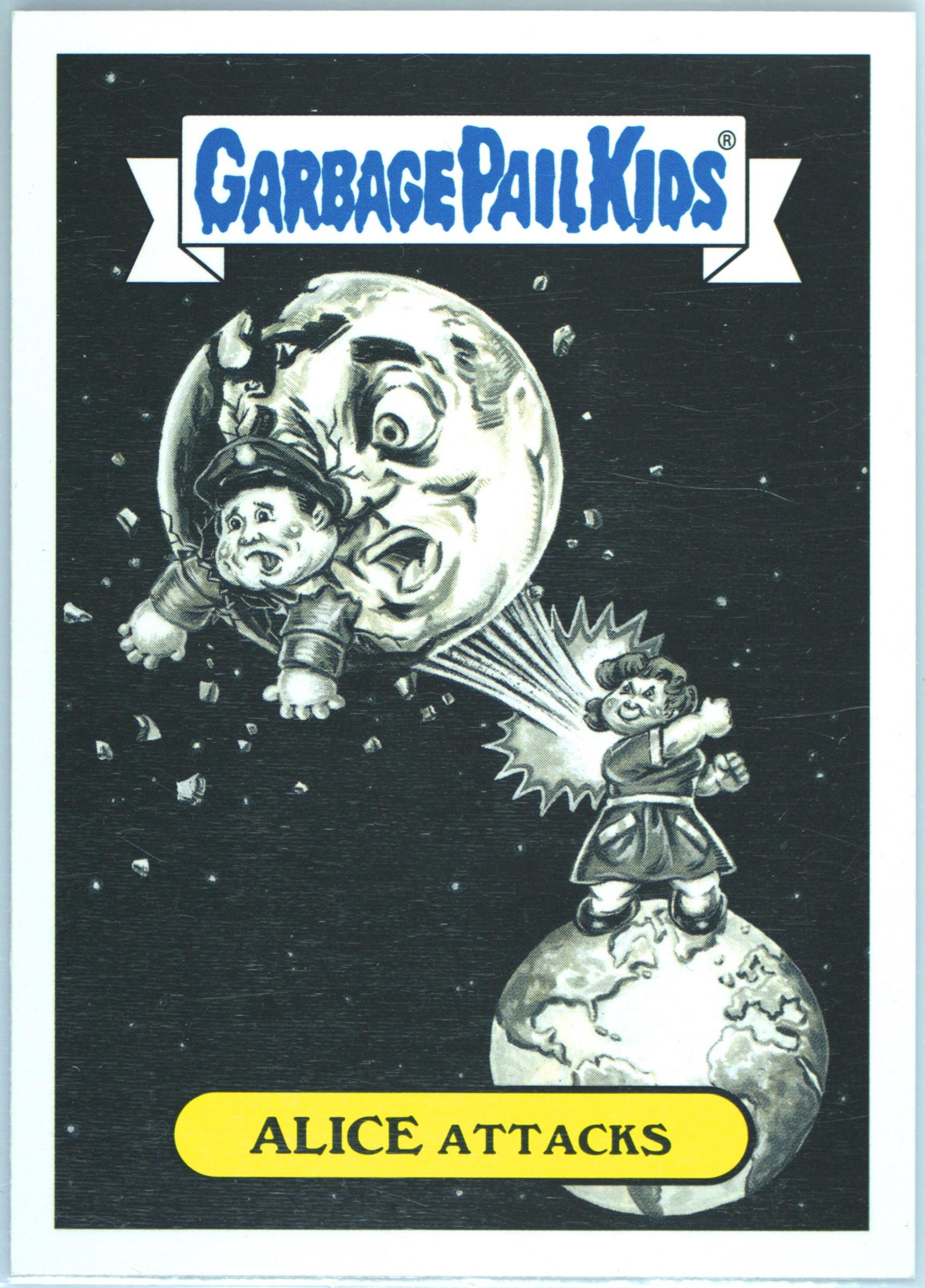2016 Topps Garbage Pail Kids Trashy TV Syndicated TV Series Sticker #8b Alice Attacks front