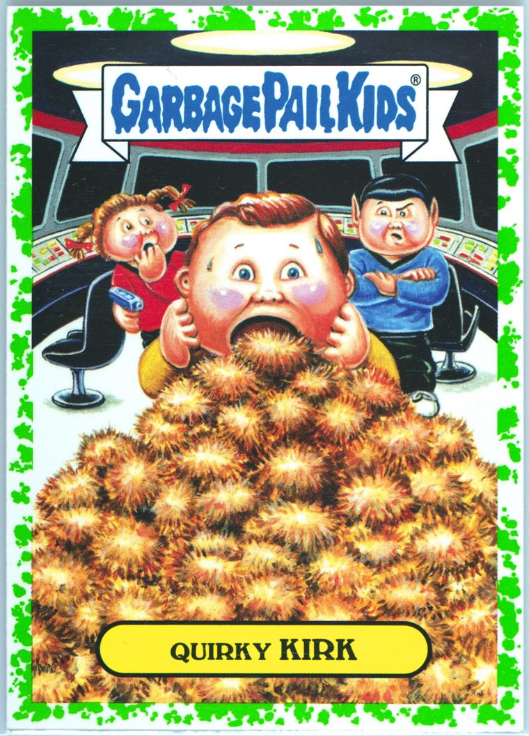 2016 Topps Garbage Pail Kids Trashy Tv Syndicated Tv Series Sticker Puke #7a Quirky Kirk front