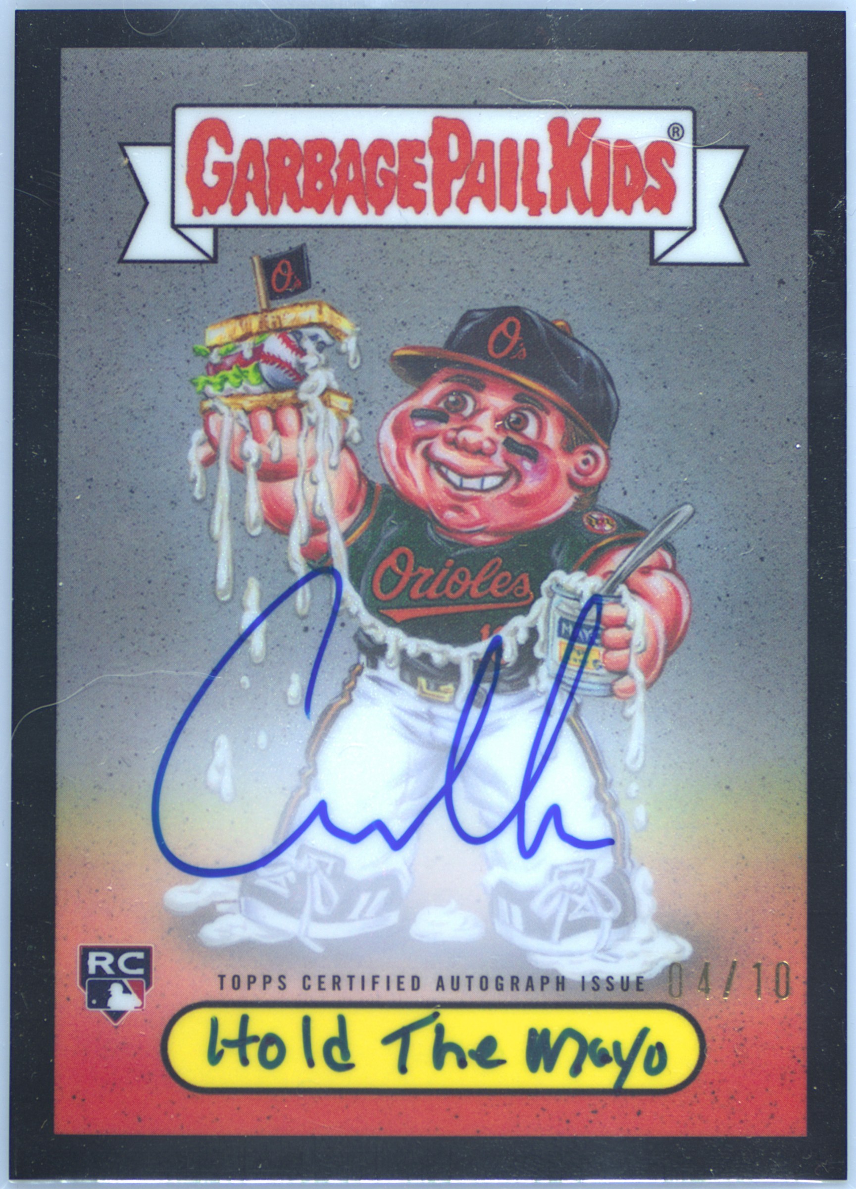 2025 Topps Bowman Chrome Bowman GPK Autographs #BGP-CMA Coby Mayo/Hold The Mayo front