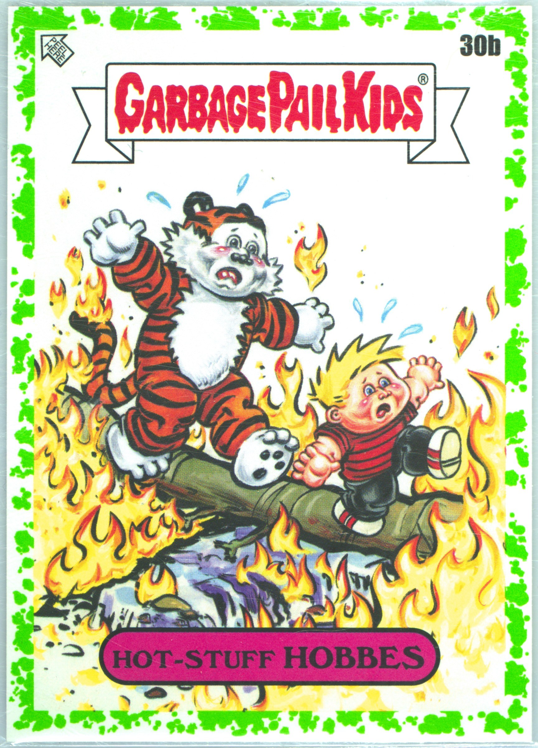 2022 Topps Garbage Pail Kids Book Worms Booger Green #30b Hot-Stuff Hobbes front
