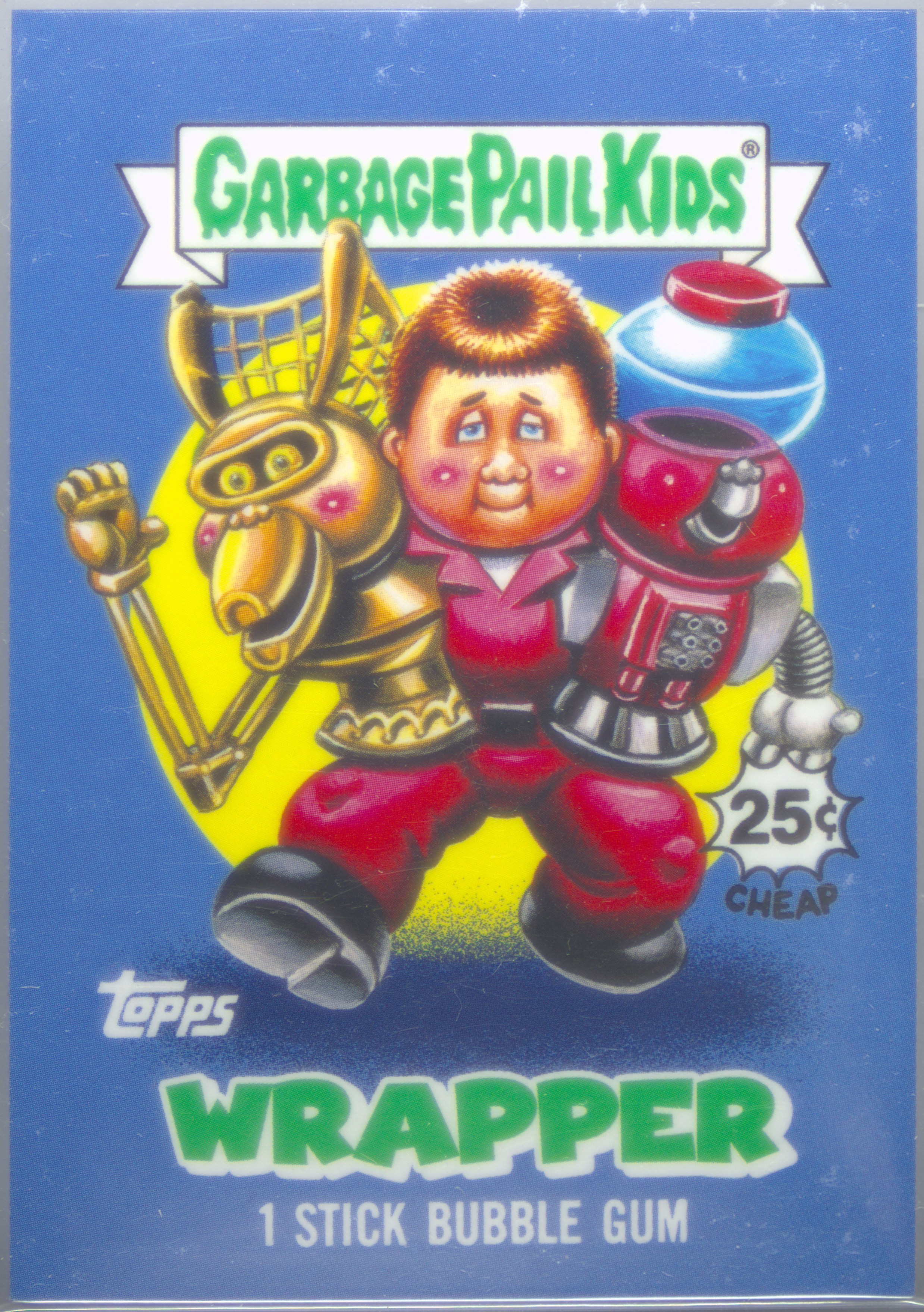 2025 Topps Garbage Pail Kids Intergoolactic Mayhem Wrapper Art #11 Critical Crow/Joking Joel front