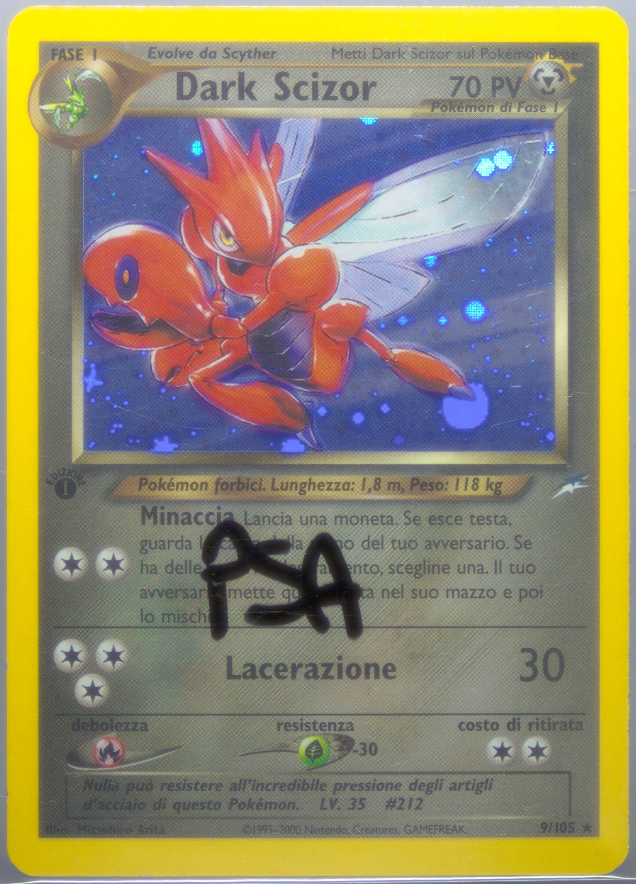 イワーク 初版　PSA9 PSA9鑑定済〕イワークLV.22【-】{旧裏}