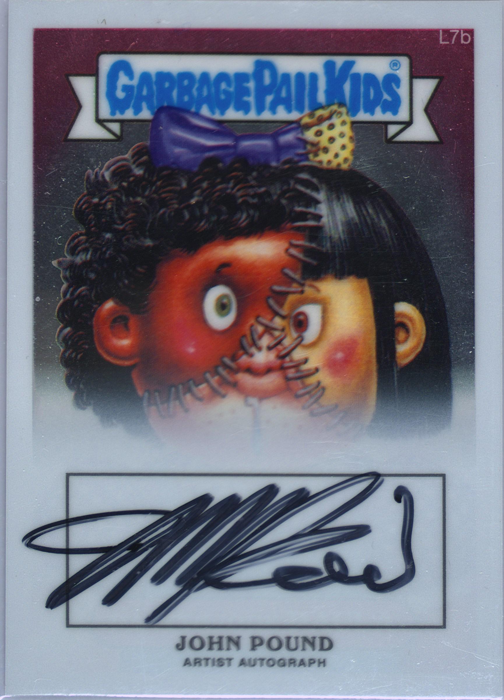 2013 Topps 2013 Garbage Pail Kids Chrome Series 1 Artist Auto #L7b John Pound front