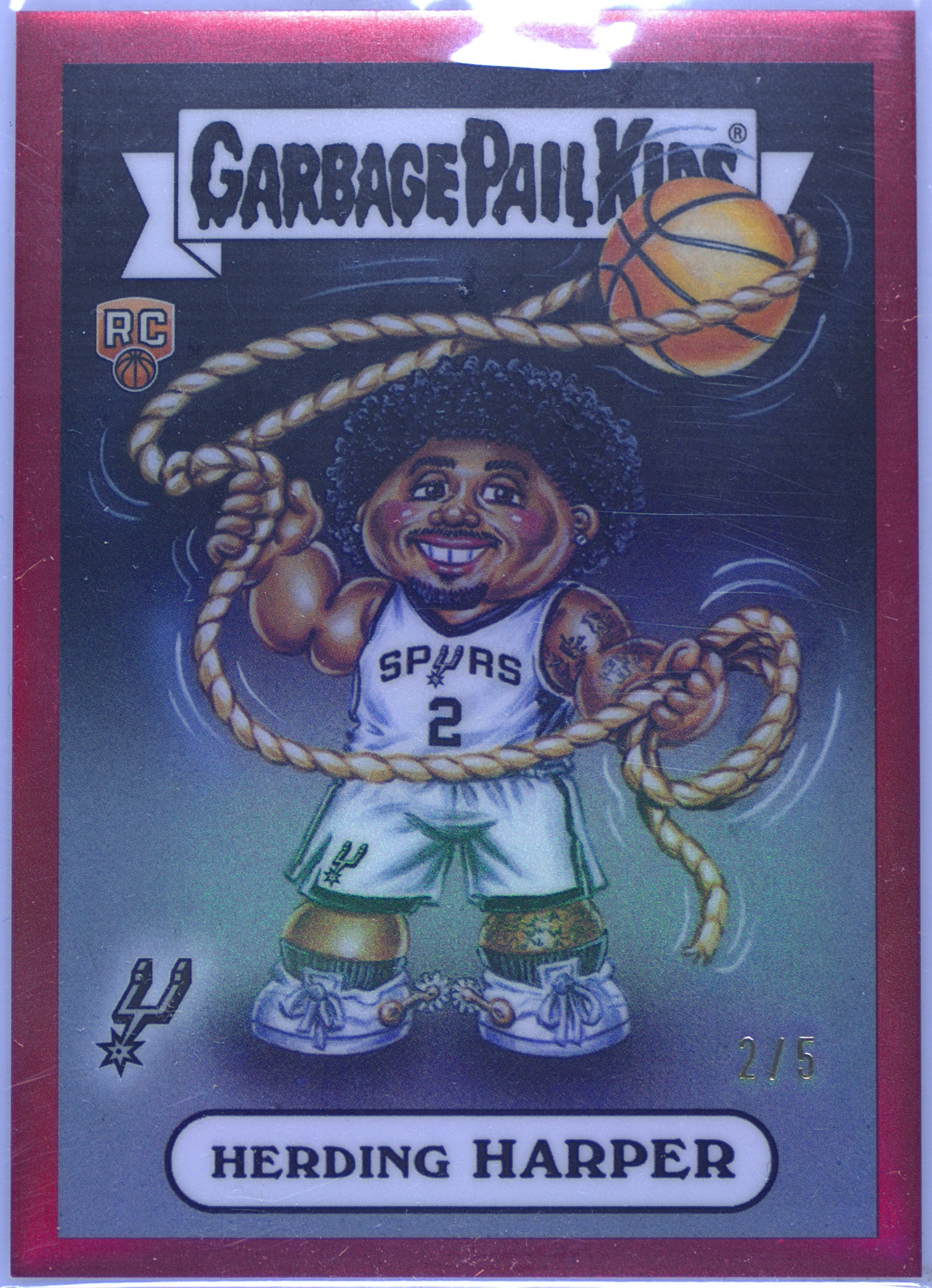 2025 Bowman Chrome Bowman Garbage Pail Kids Nba Dylan Harper Herding Harper — Red Refractor PSA 9
