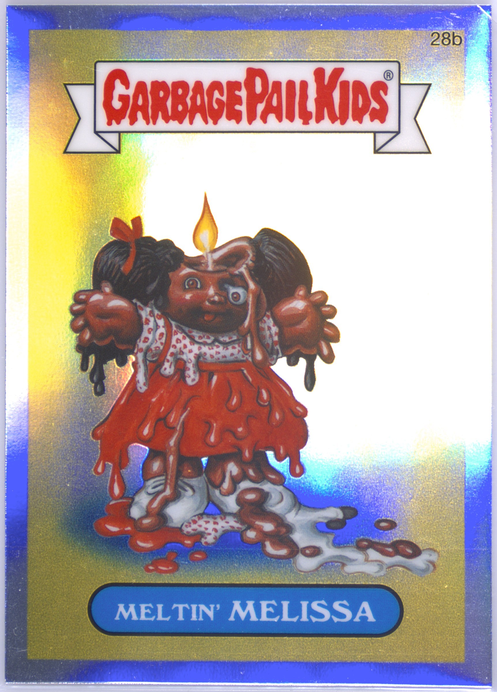 2013 Topps Garbage Pail Kids Chrome Series 1 Refractor #28b Meltin' Melissa front