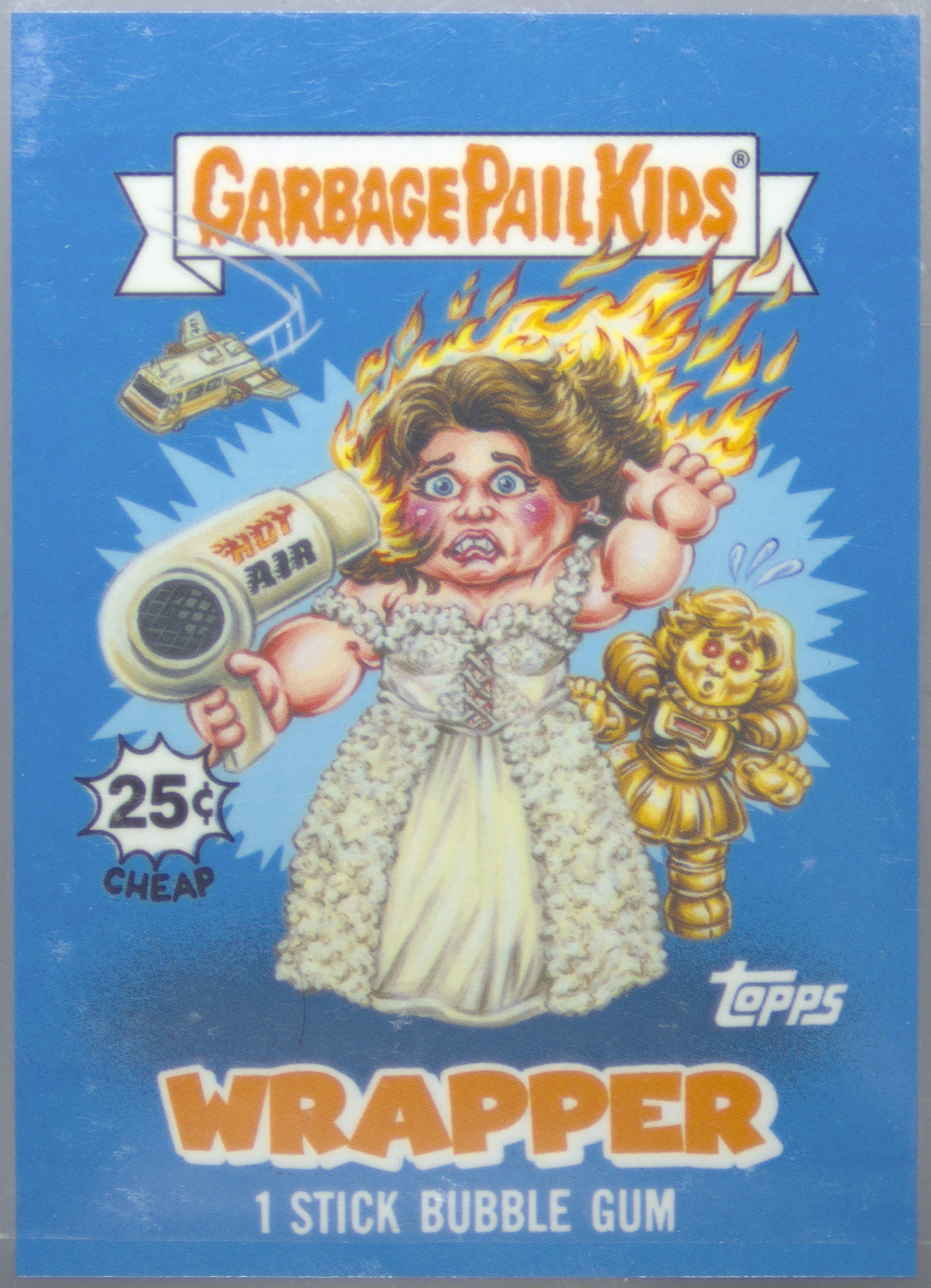 2025 Topps Garbage Pail Kids Intergoolactic Mayhem Wrapper Art Wrapper Art #22 Ballsy Bailey, Vexed Vespa front
