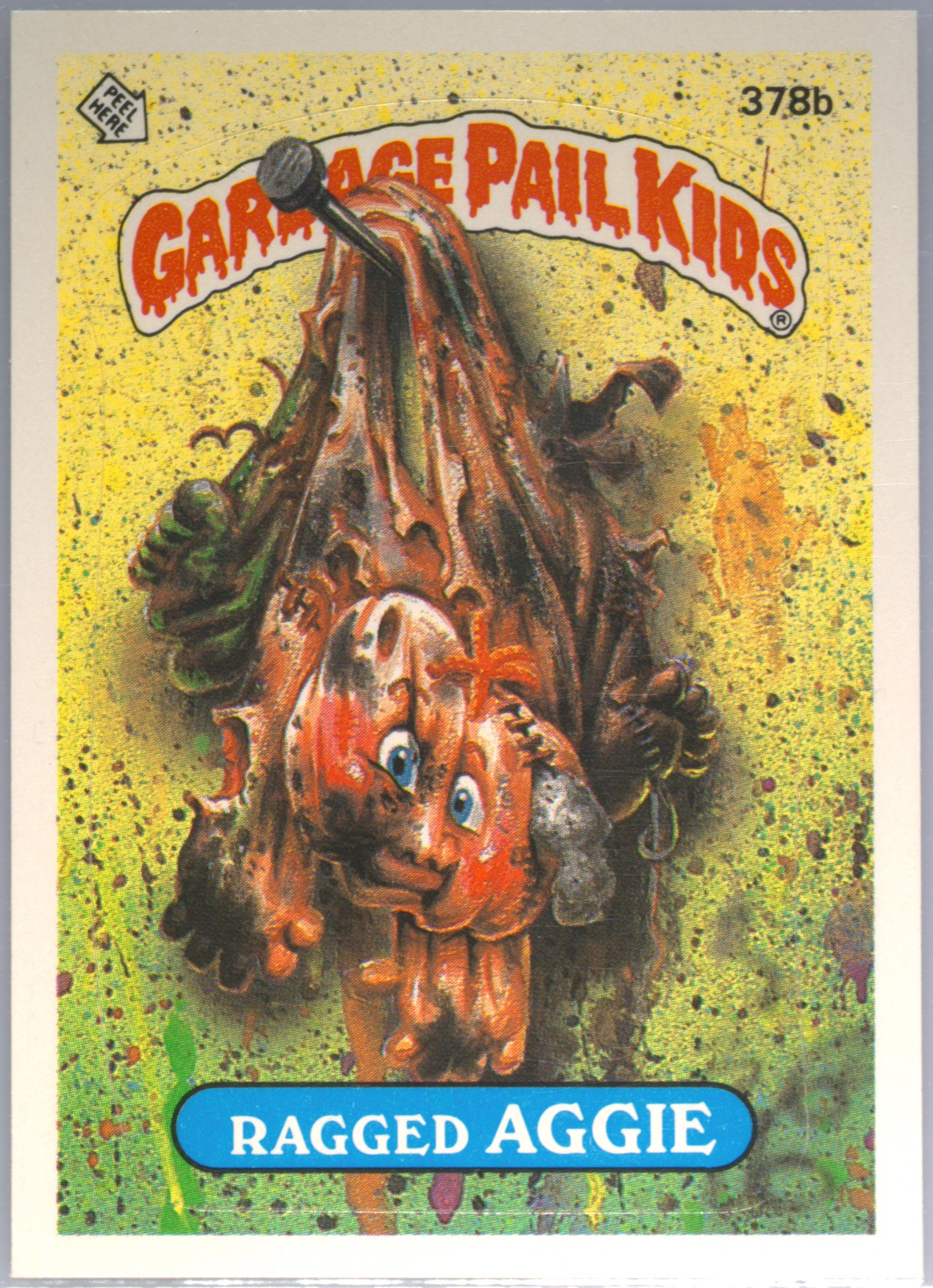 1987 Topps Garbage Pail Kids Original Series 9 #378b Ragged Aggie front