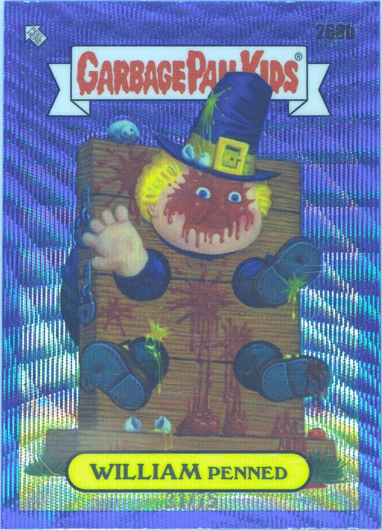 William Penned #268B Blue Wave Refractor /75 PSA 9 Garbage Pail Kids card front