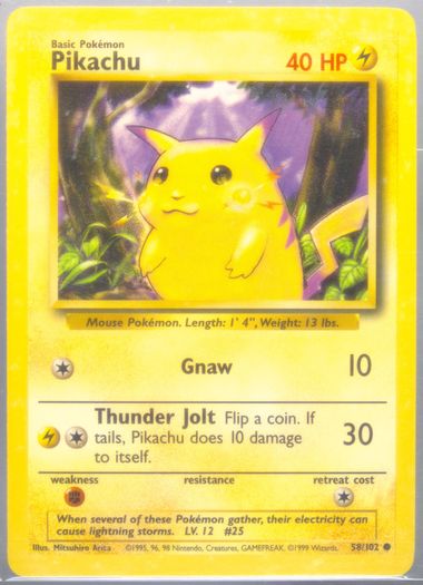 Auction Prices Realized Tcg Cards 1999 POKEMON GAME Pikachu