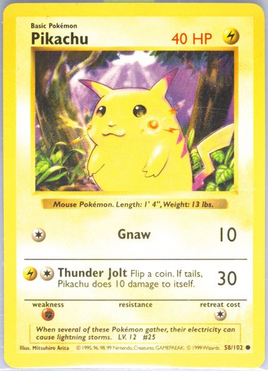Auction Prices Realized Tcg Cards 1999 POKEMON GAME Pikachu