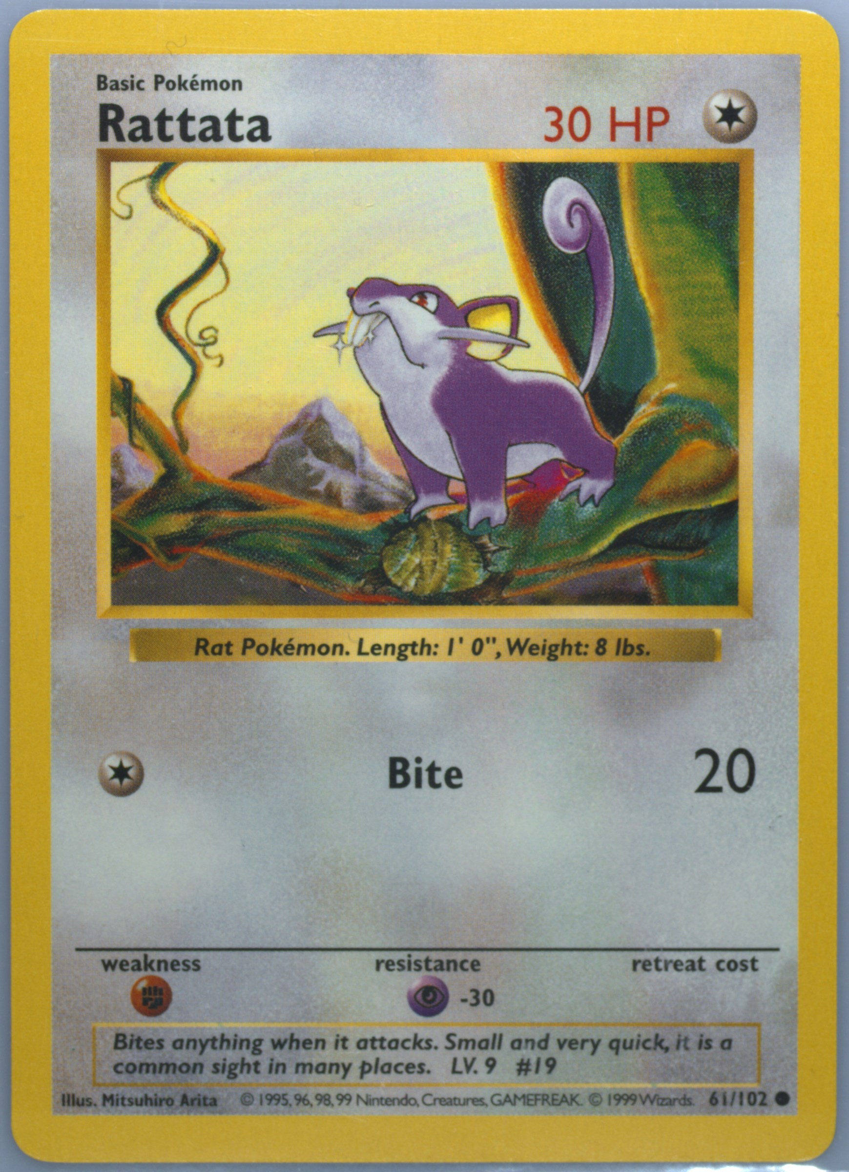 1999 rattata pokemon card 151 PokeArtica AI Artwork Custom Card main image 1