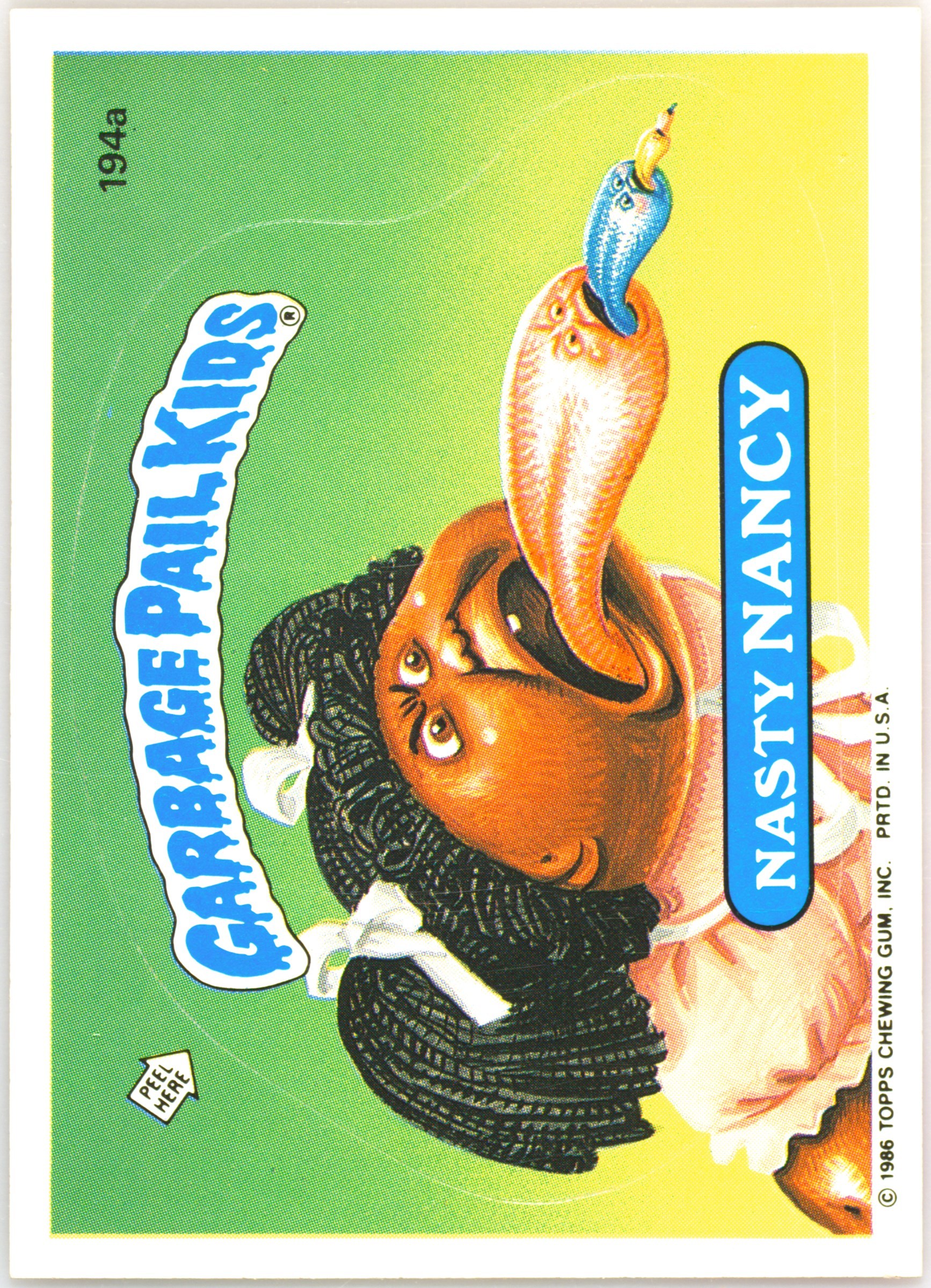 Nasty Nancy #194A PSA 5 Garbage Pail Kids card front