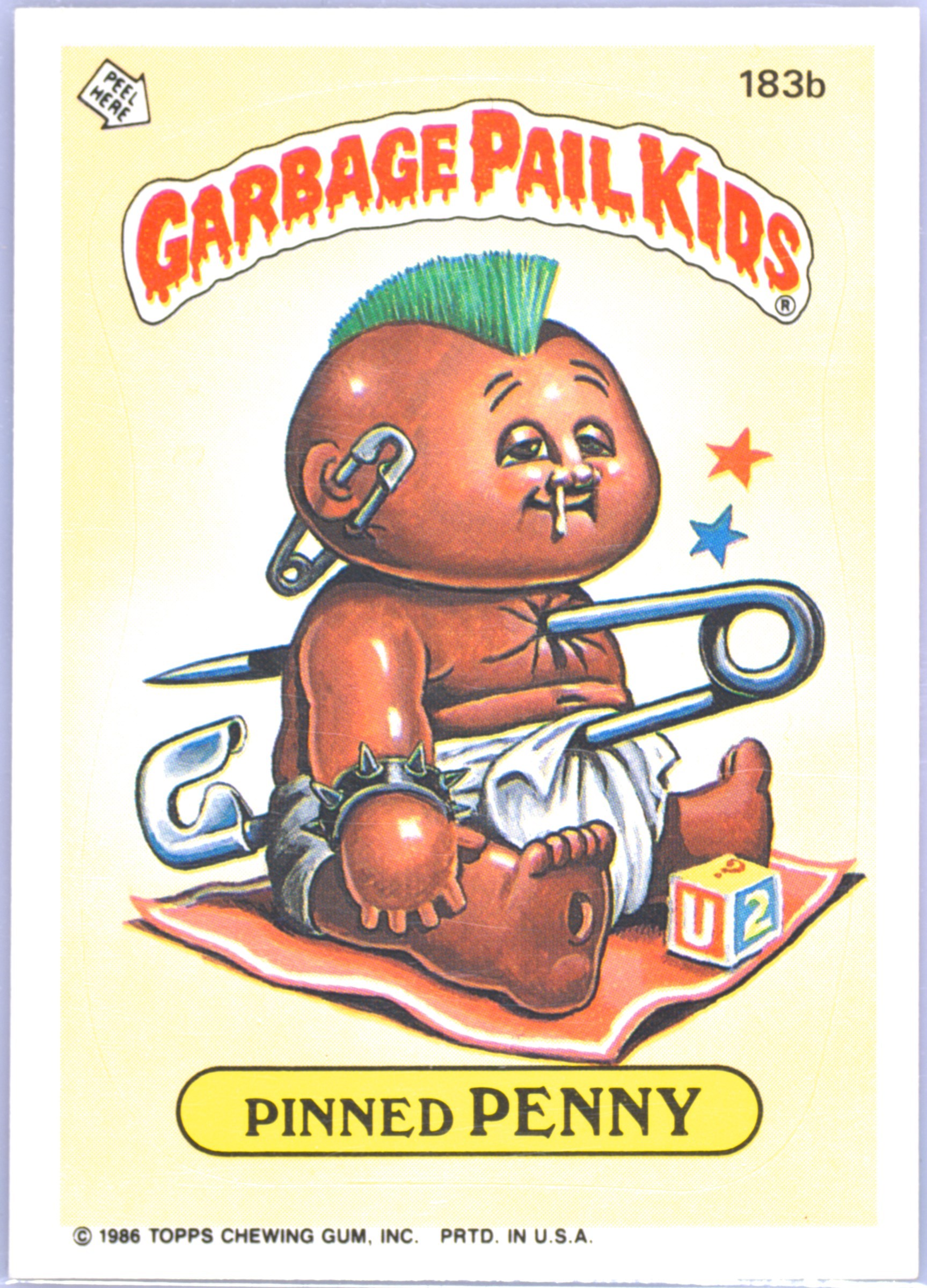 Pinned Penny #183B PSA 3 Garbage Pail Kids card front