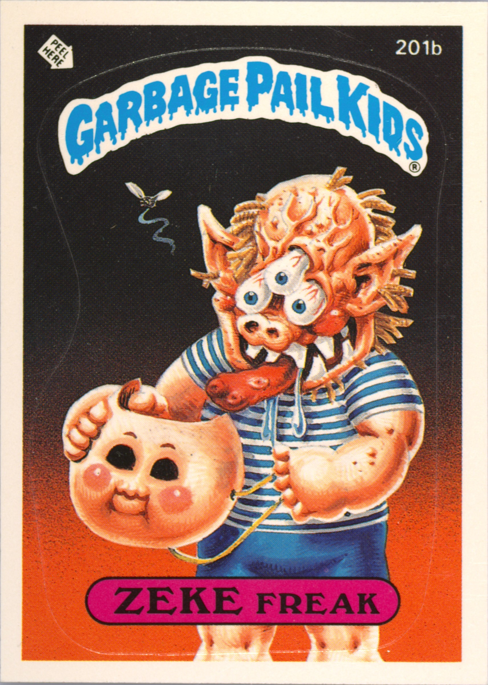 1986 Topps Garbage Pail Kids Original Series 5 #201b Zeke Freak front