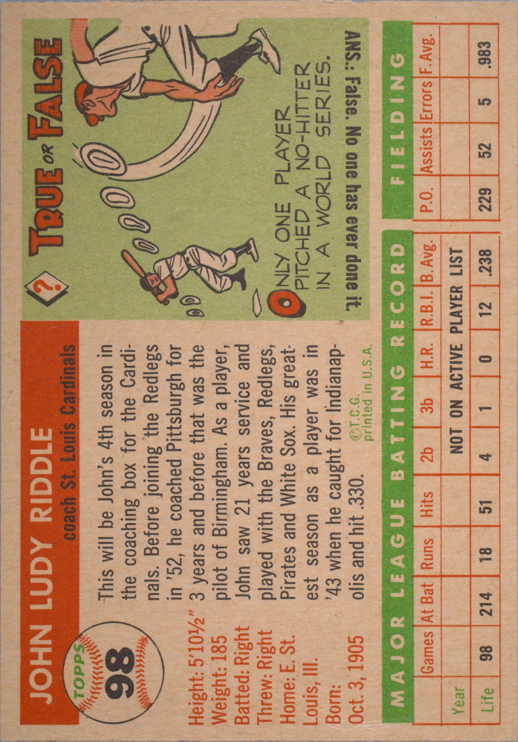 Joe Riddle Mlb Spec Details