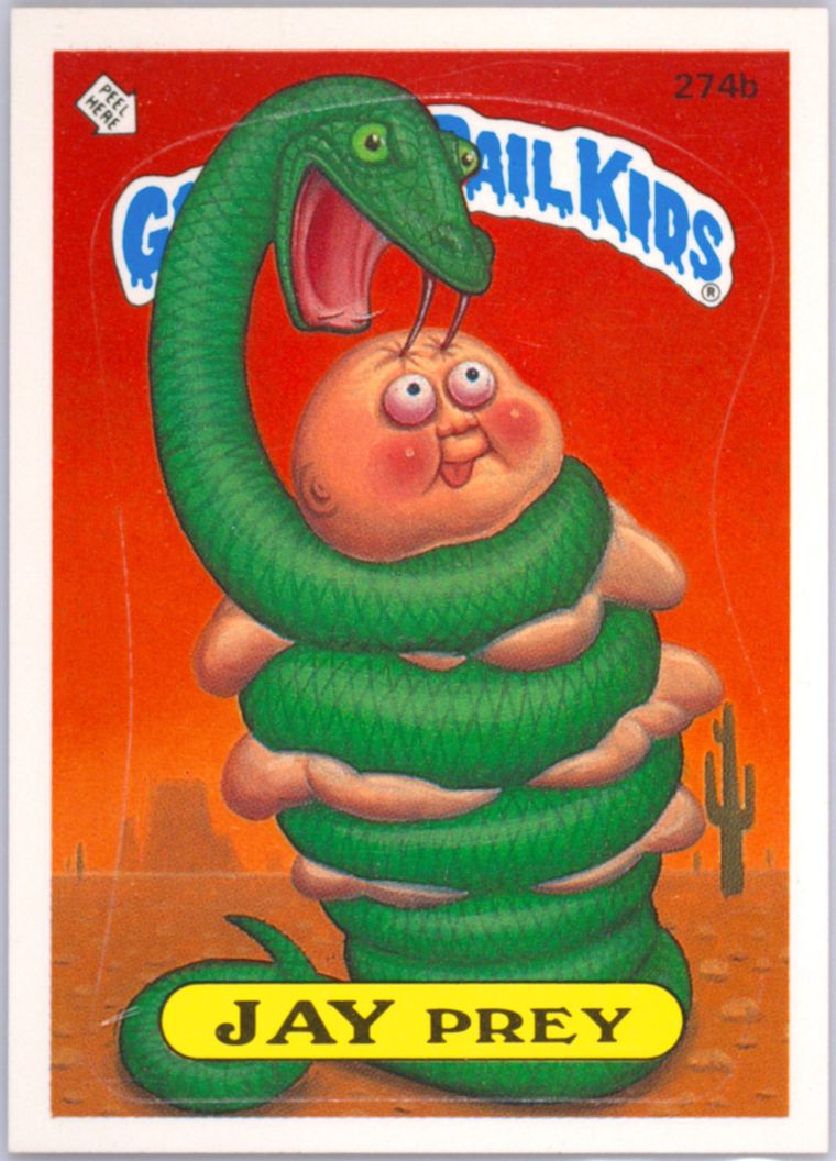 1987 Topps Garbage Pail Kids Original Series 7 #274b Jay Prey front