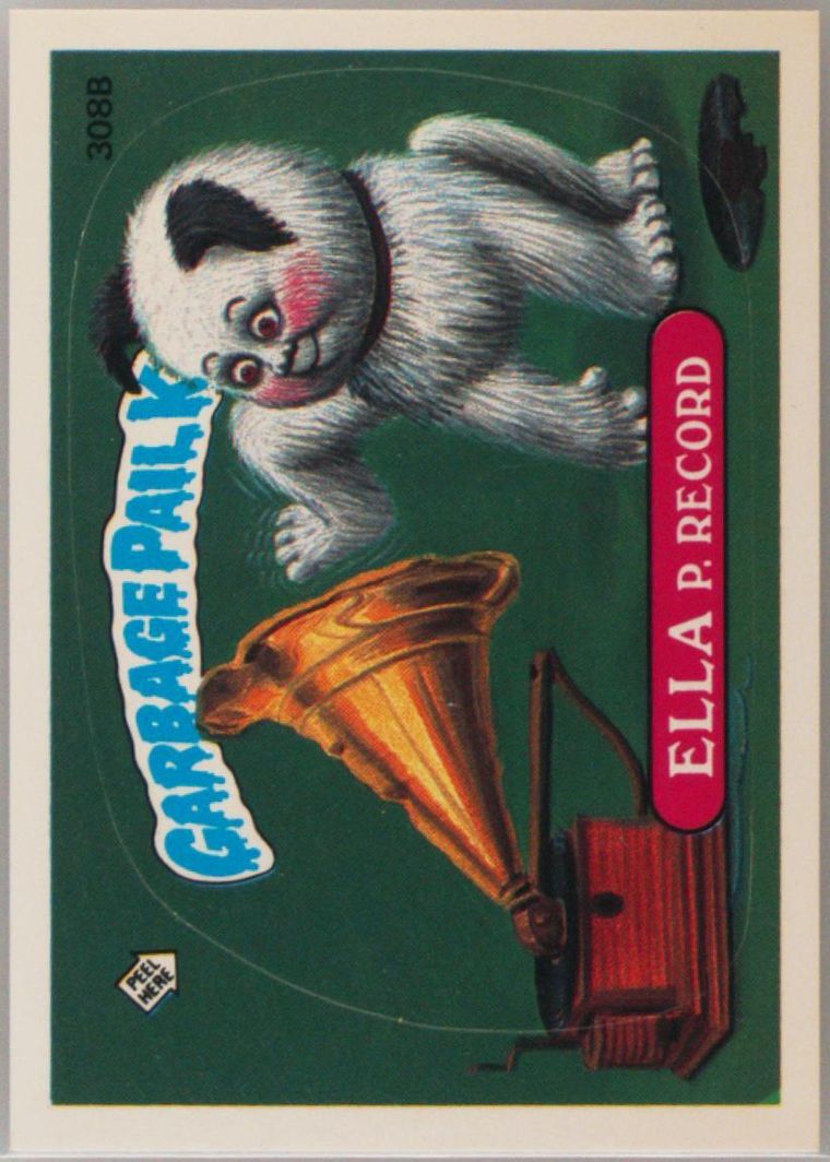 1987 Topps Garbage Pail Kids Original Series 8 #308b Ella P Record front