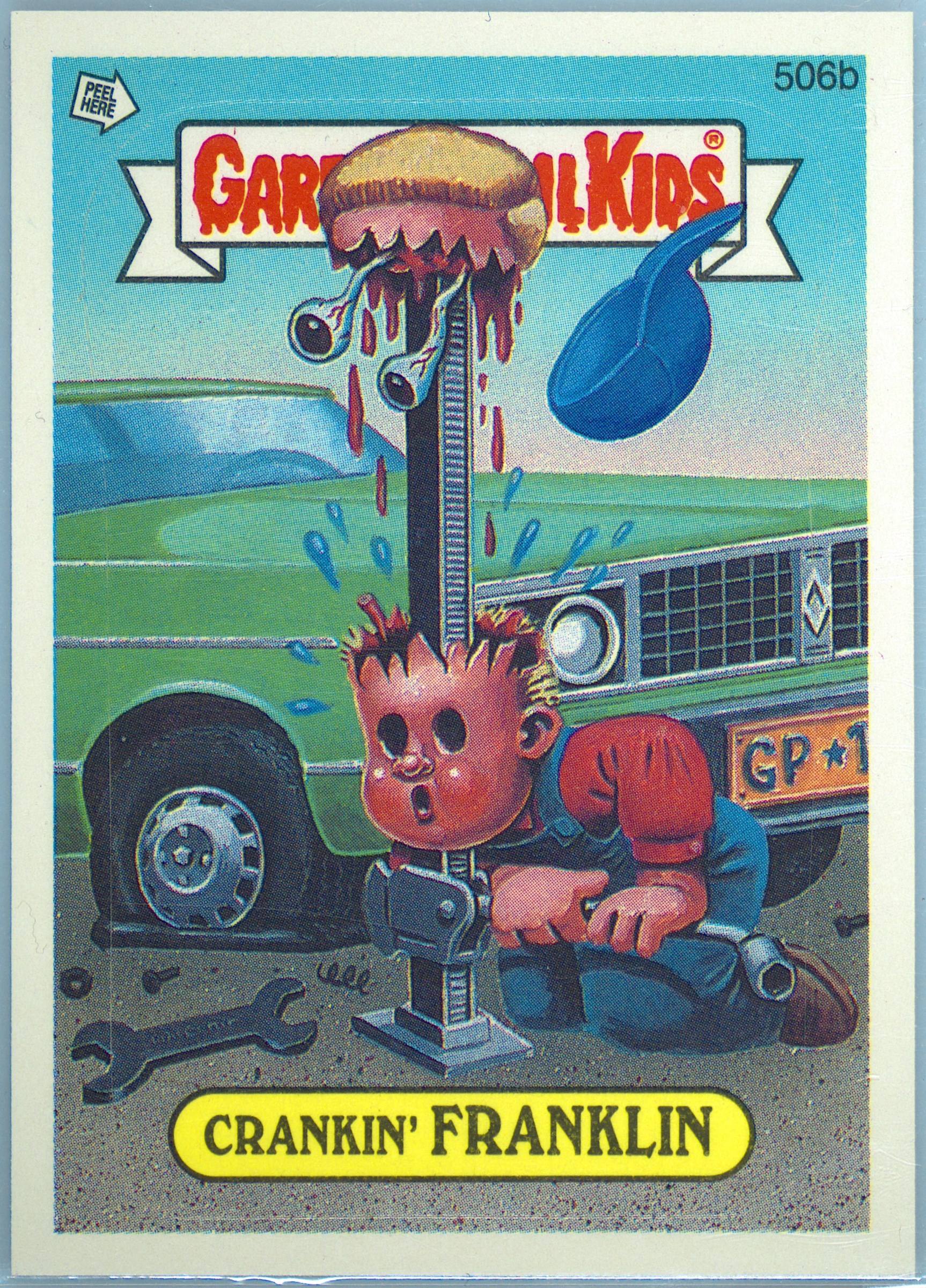 1988 Topps Garbage Pail Kids Original Series 13 #506b Crankin' Franklin front